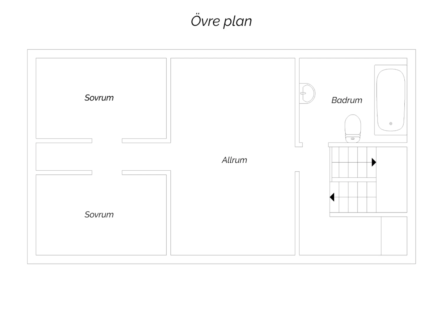 Planritning övre plan