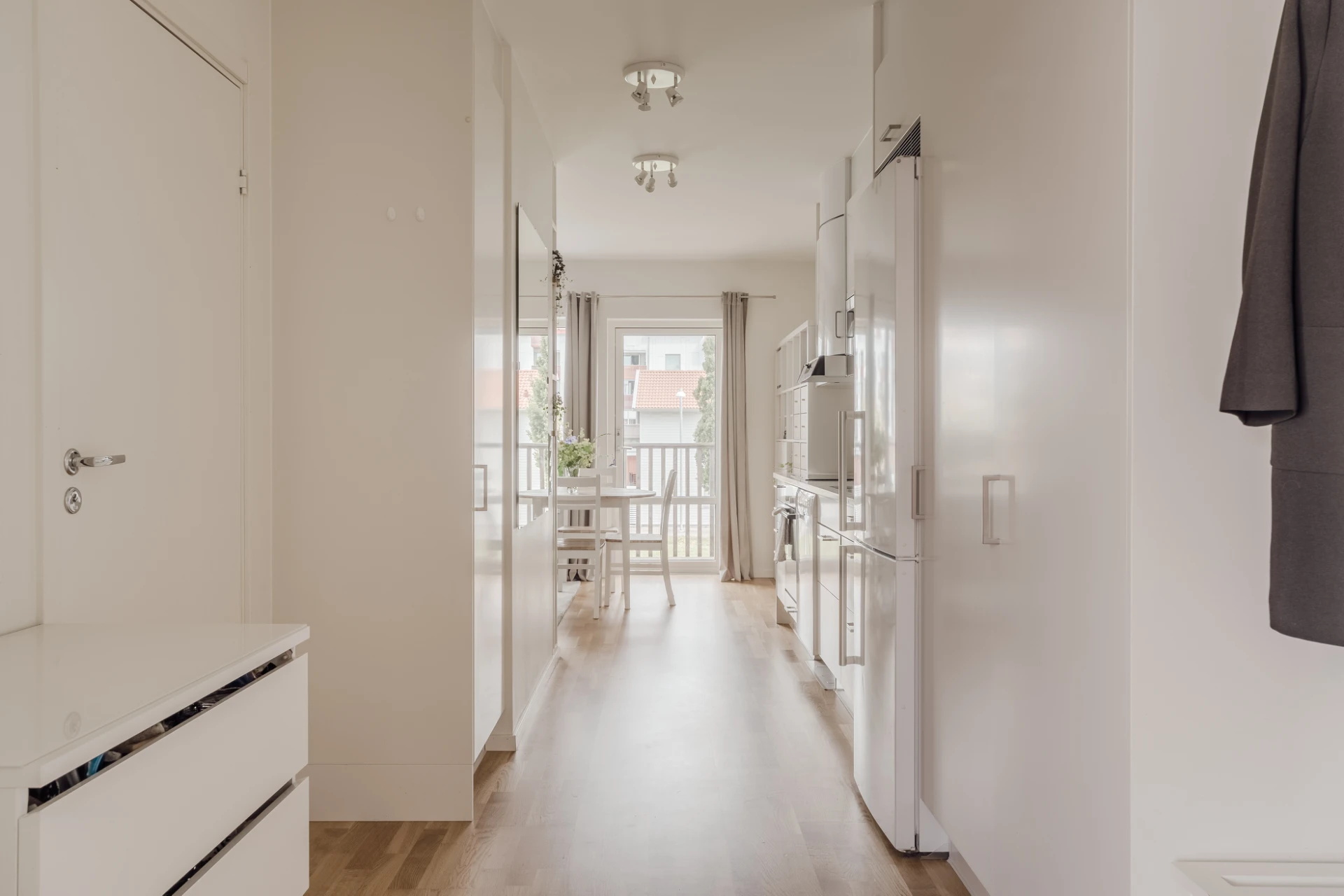 Hall med bra förvaringsmöjligheter