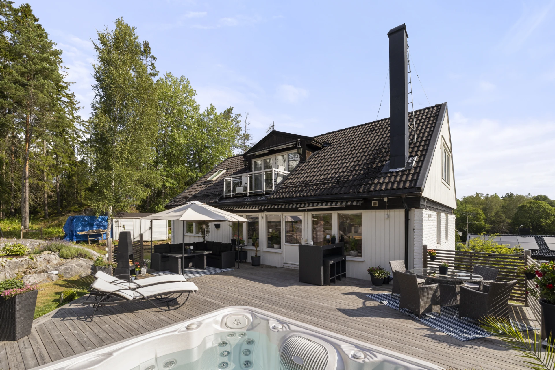 Baksidan från utespa