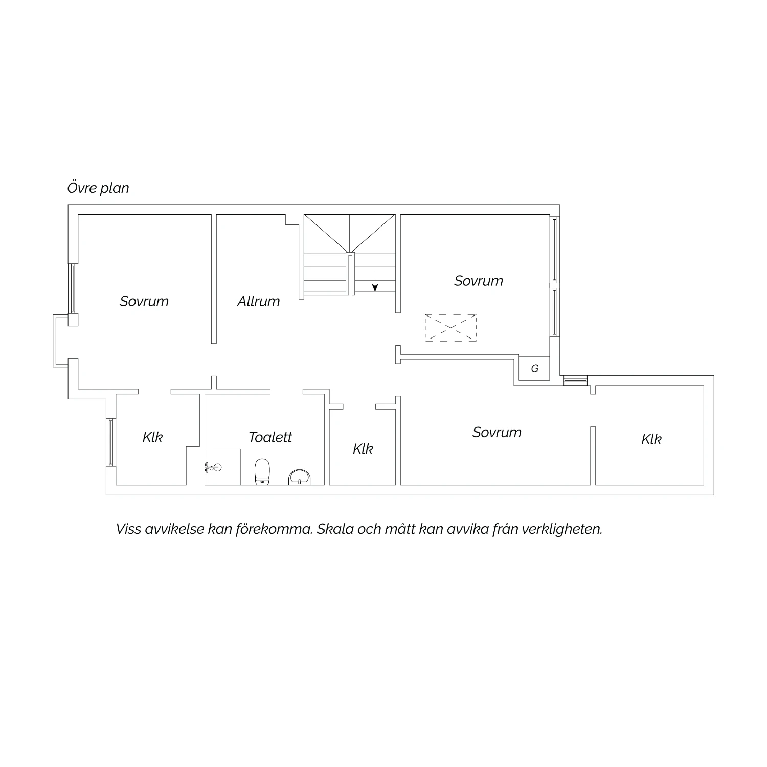 Planritning Övre plan