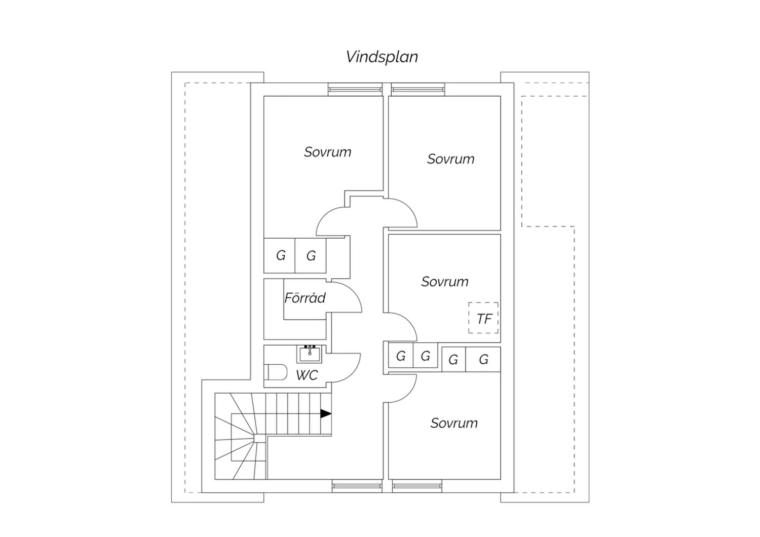 Den ursprungliga planlösningen på övre plan var fyra sovrum, kanske något att återställa?