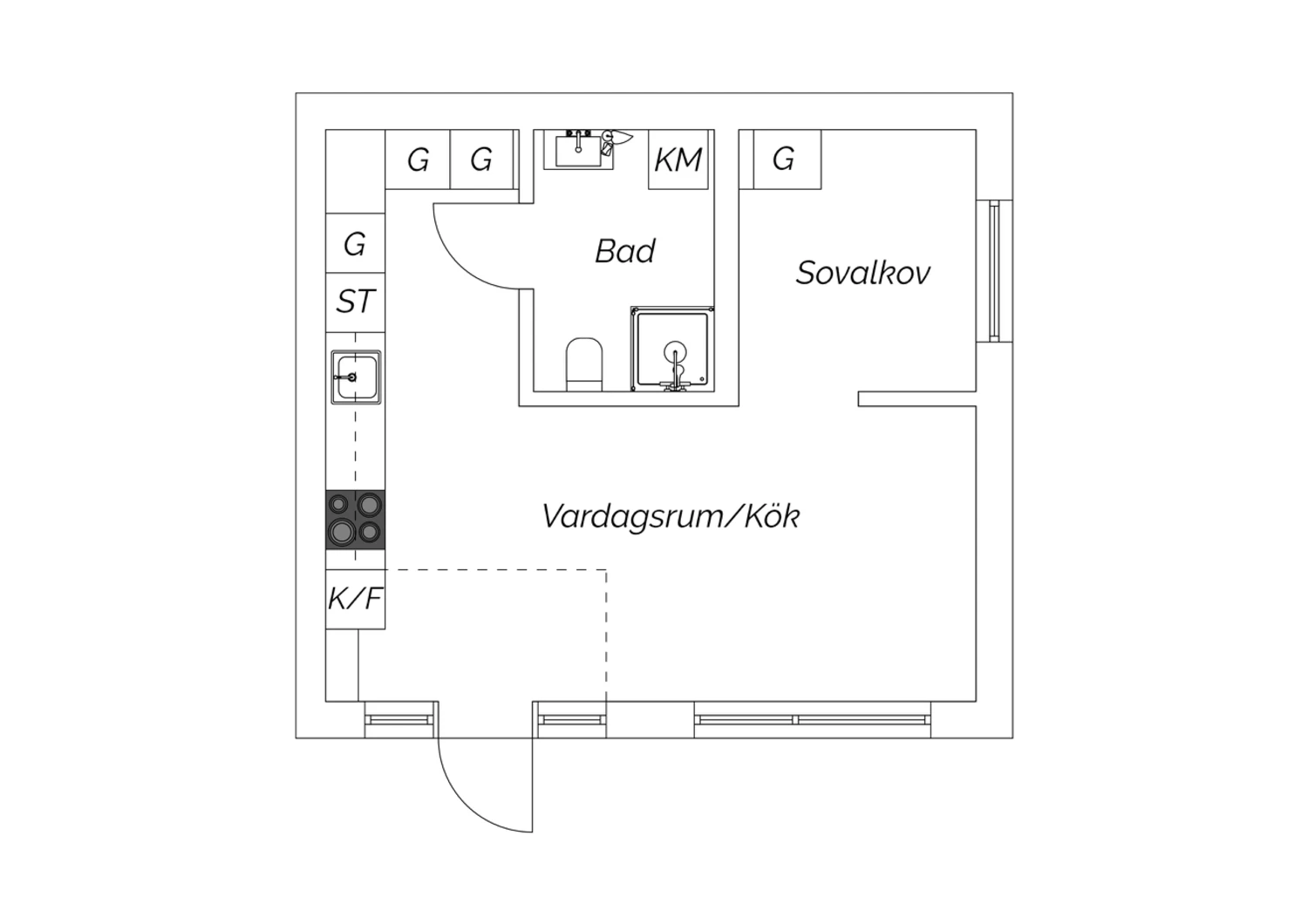 Planskiss Norra Gyllenbergsvägen 1D