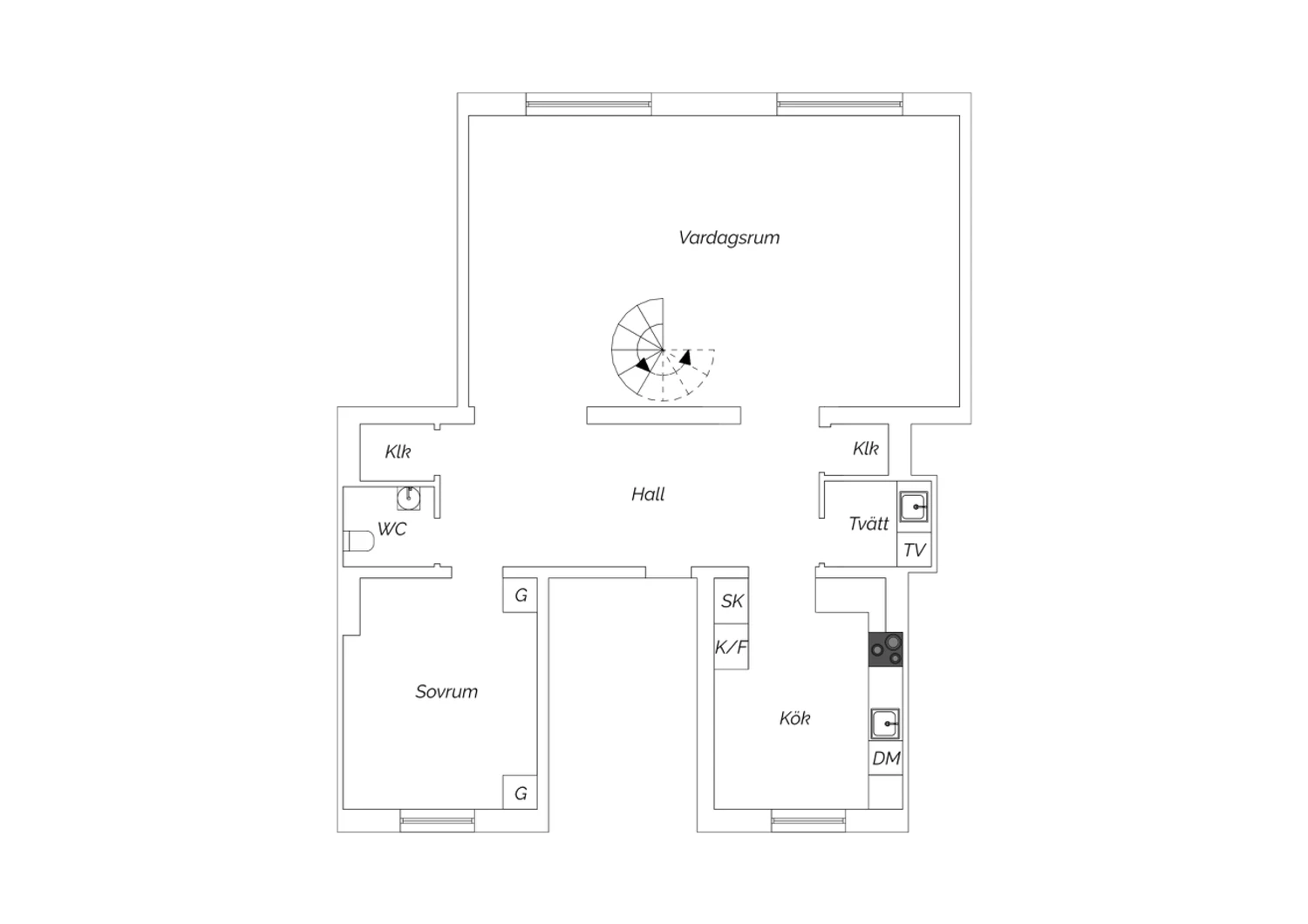 Entréplan - Nuvarande planlösning