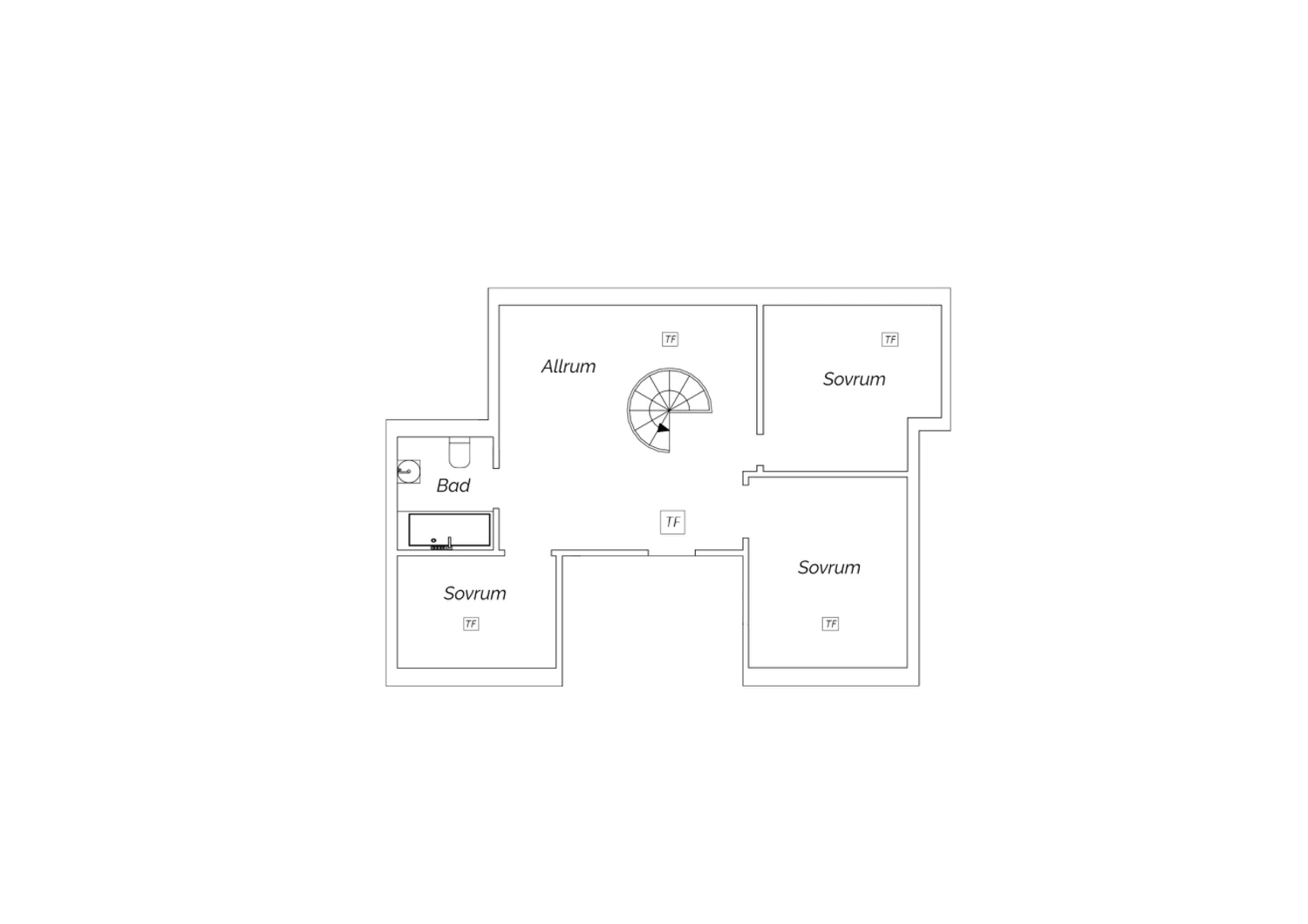 Övre plan - Alternativ planlösning