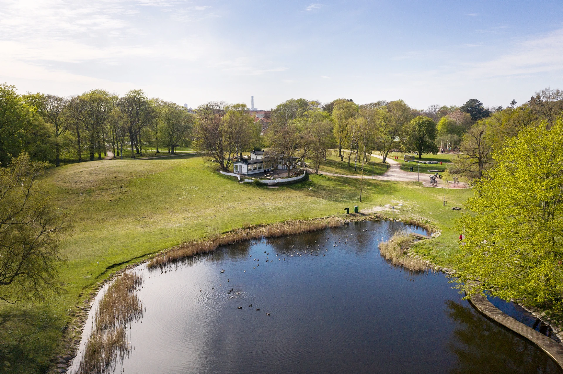 Flera grönskande parker i närområdet, bland annat Beijers Park