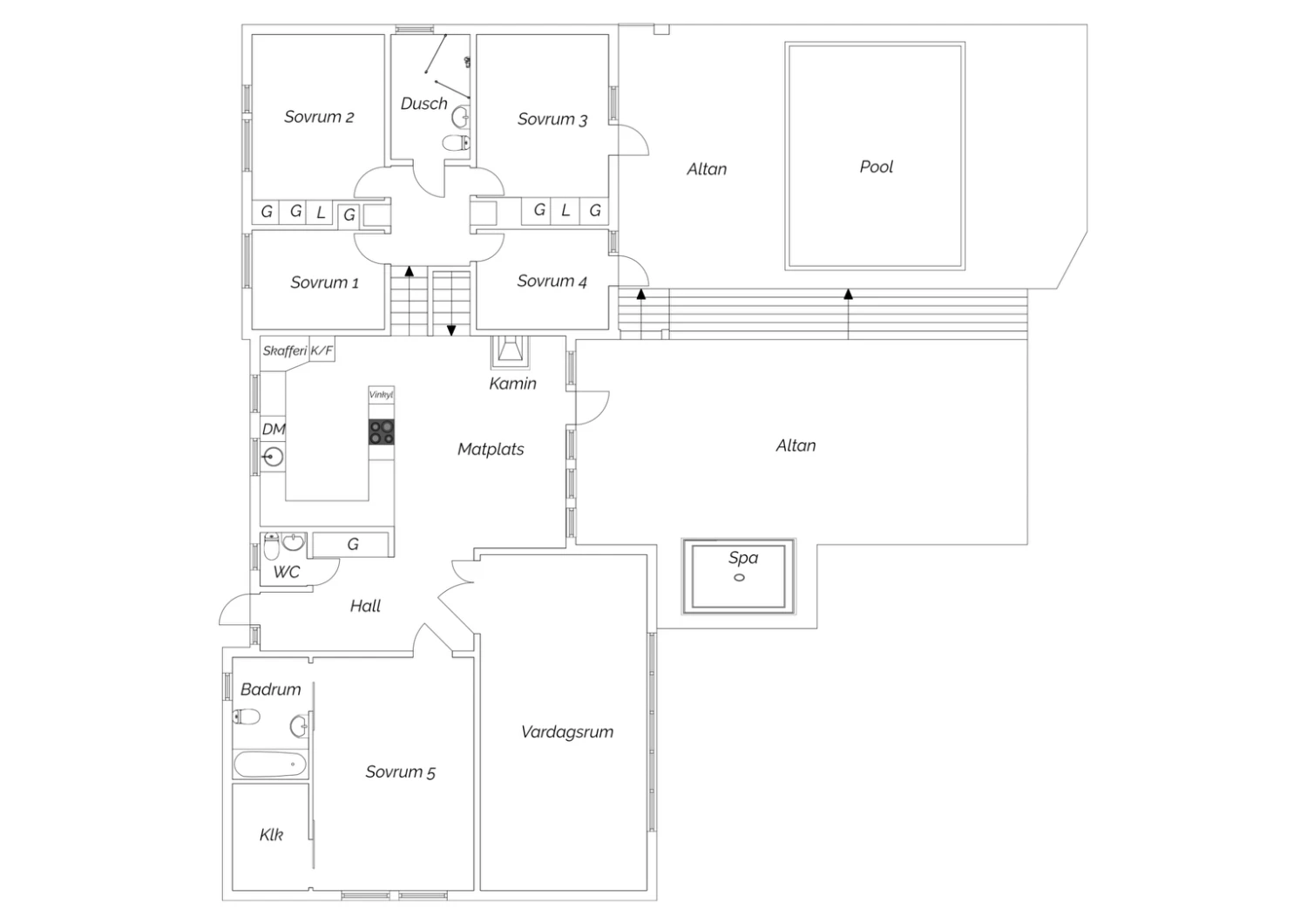 Entréplan samt etage