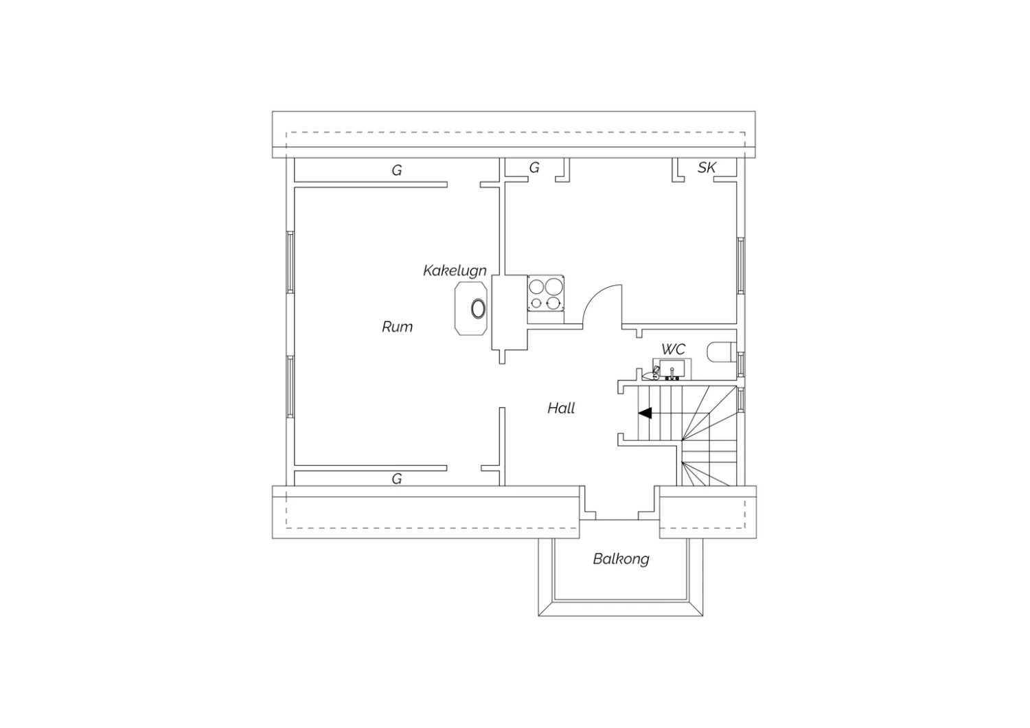 Planlösning Övre plan