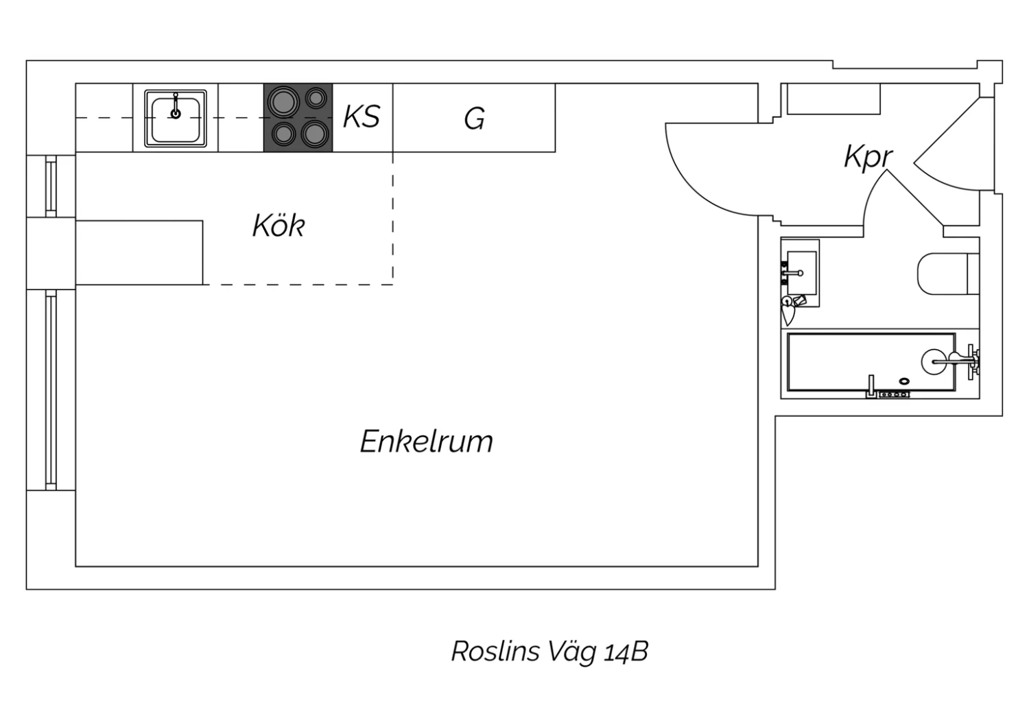 Planritning Roslins väg 14B klar