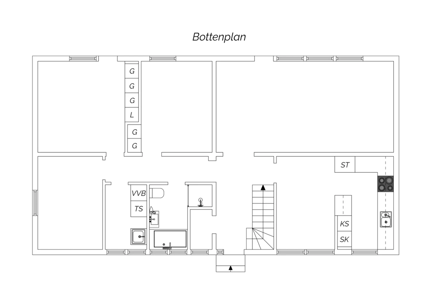 Planritning nedre plan