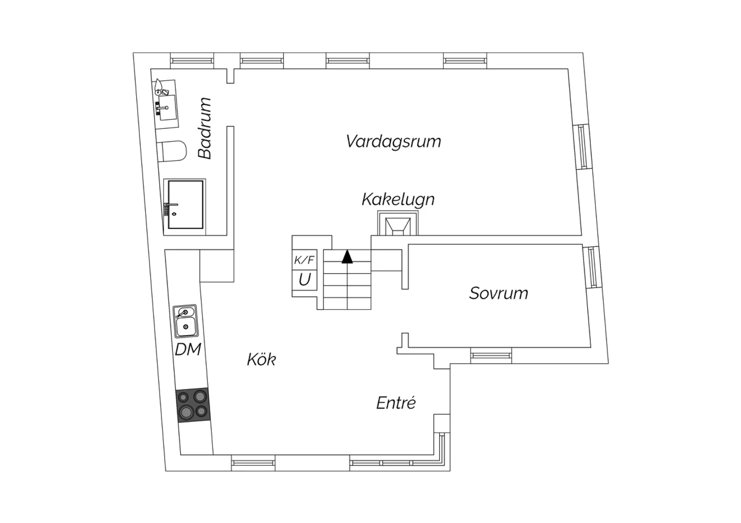 Planritning nedre plan