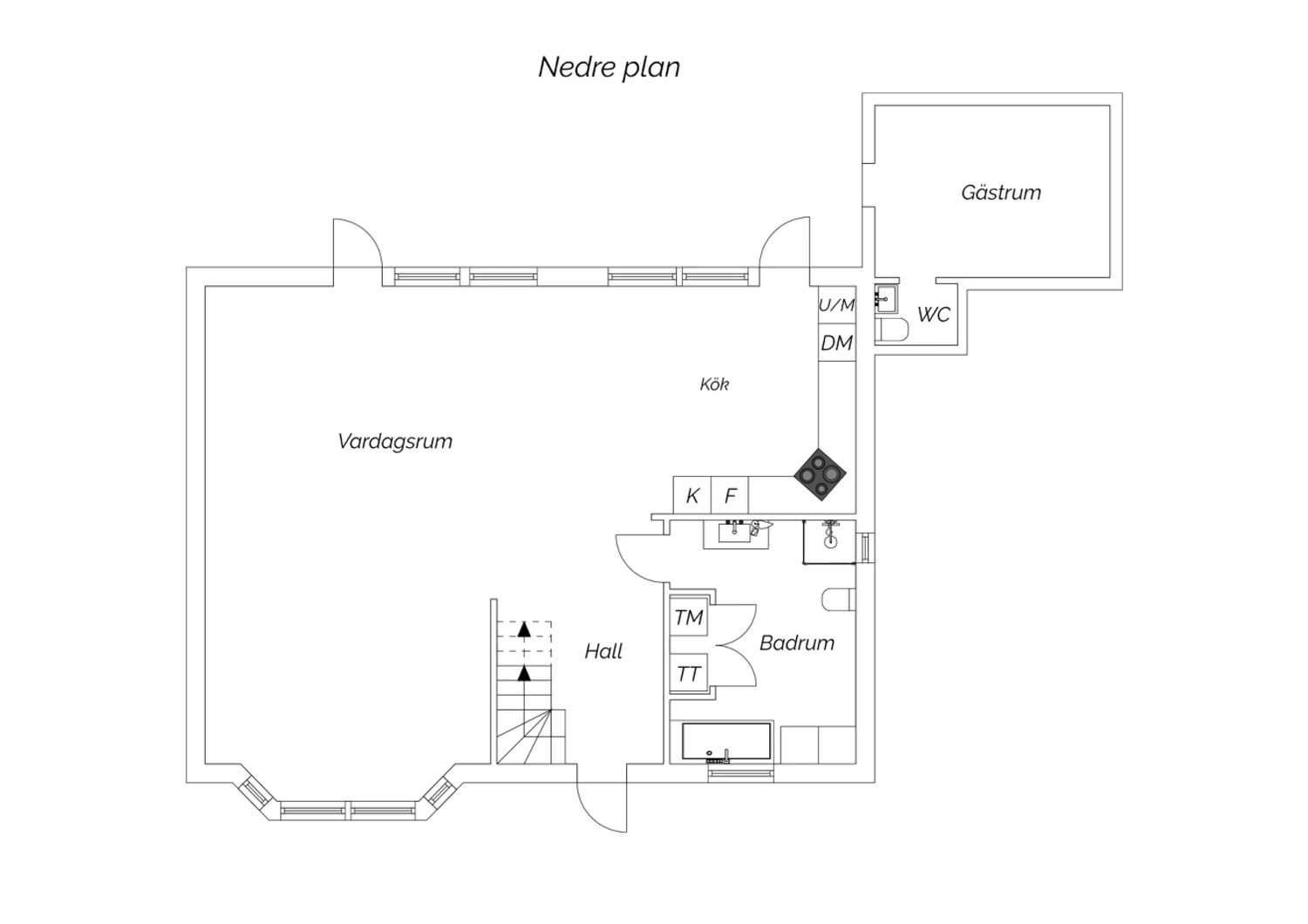 Planritning nedre plan