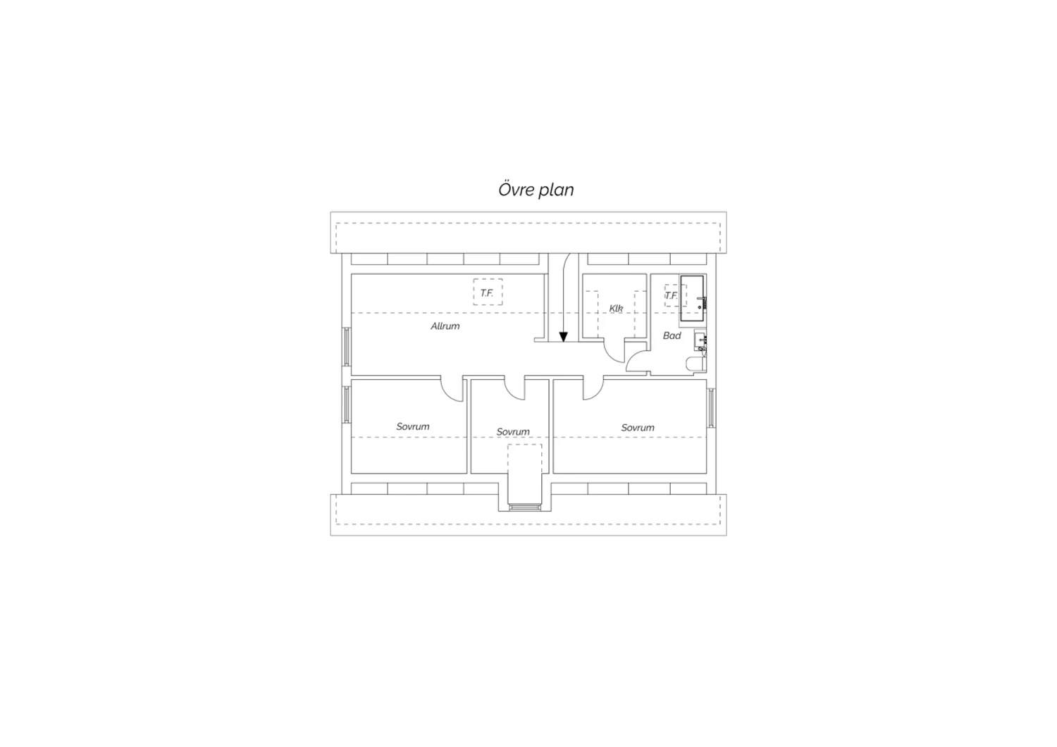 Planritning övre plan
