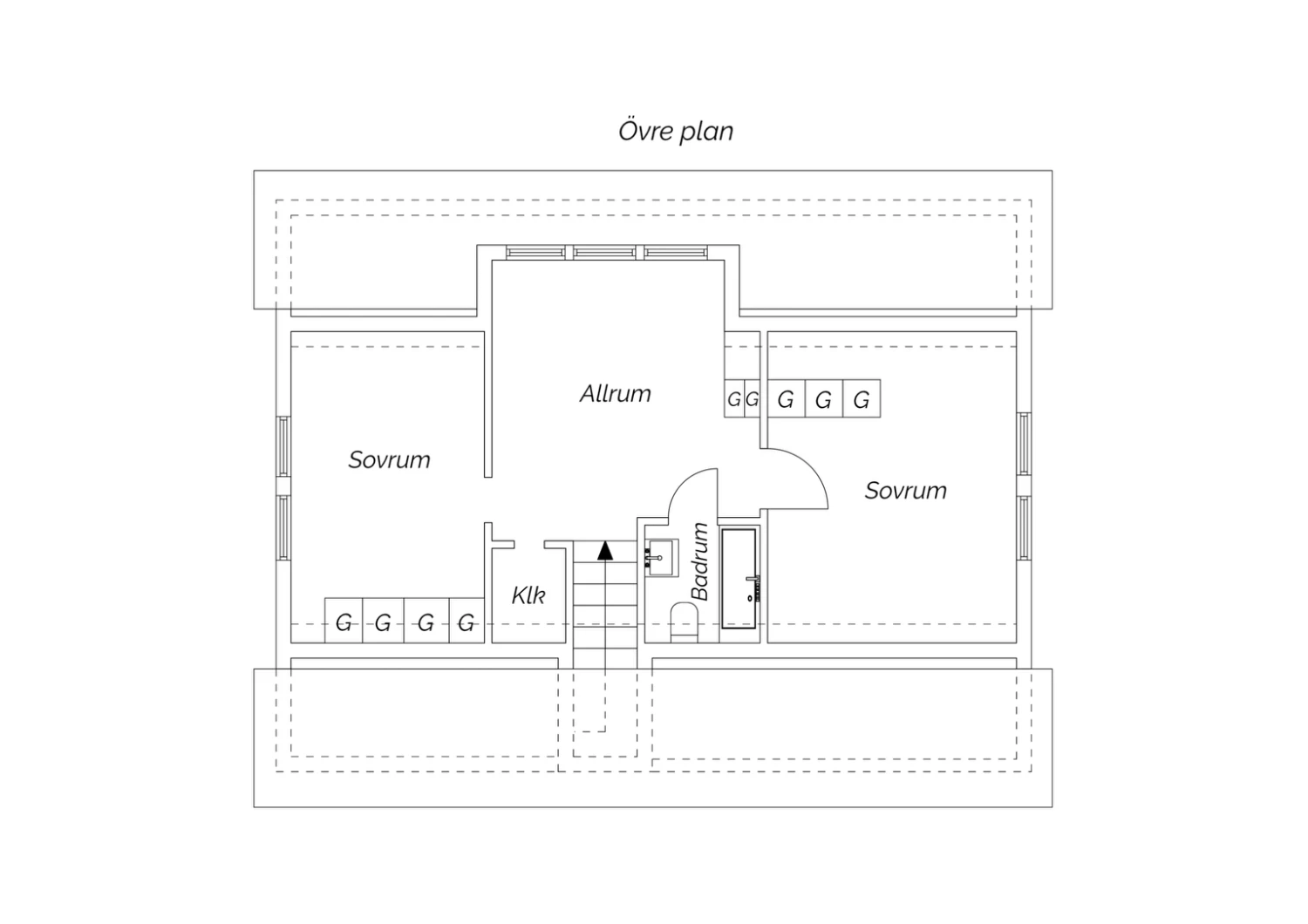 Planritning övre plan