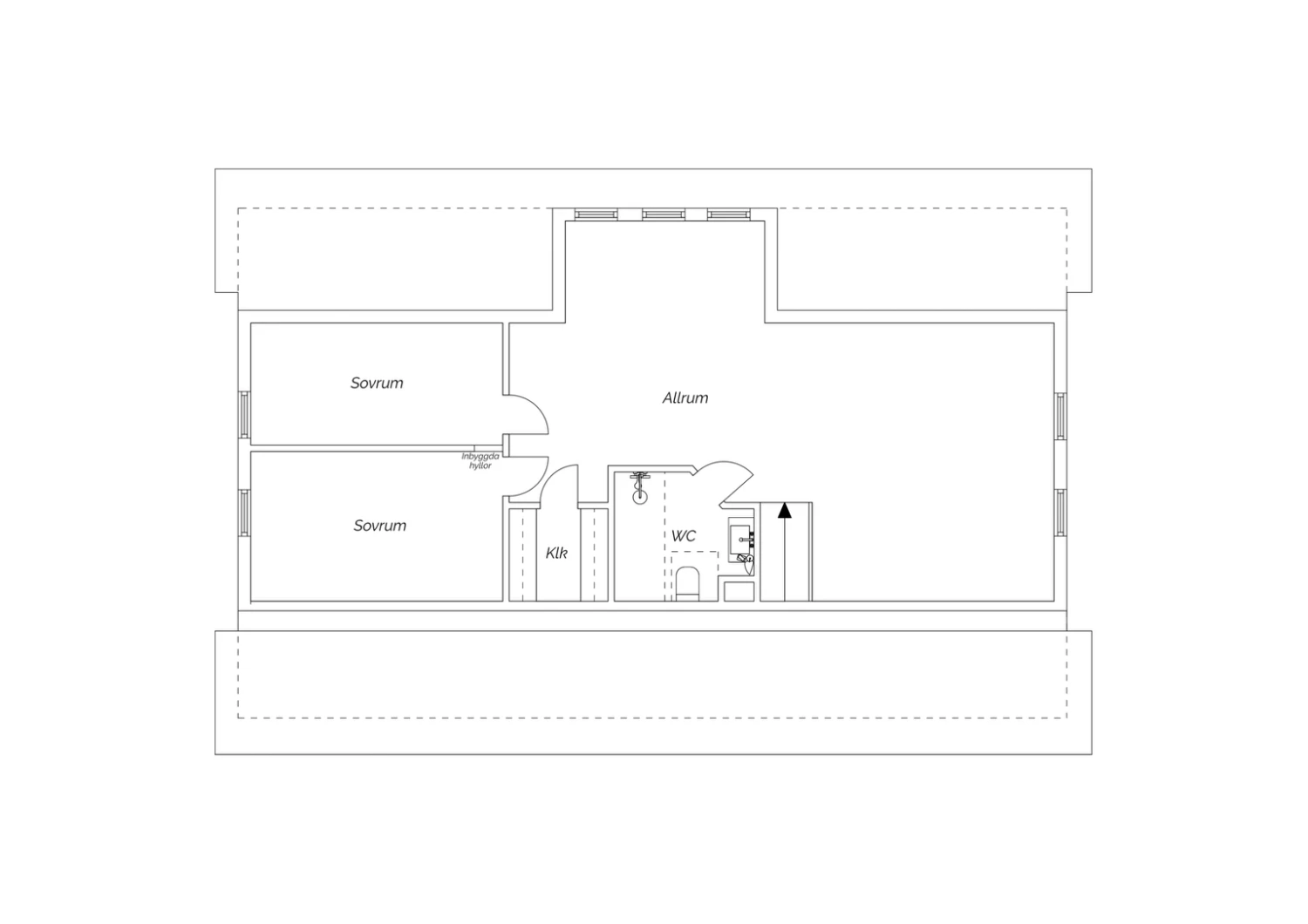 Planritning övre plan