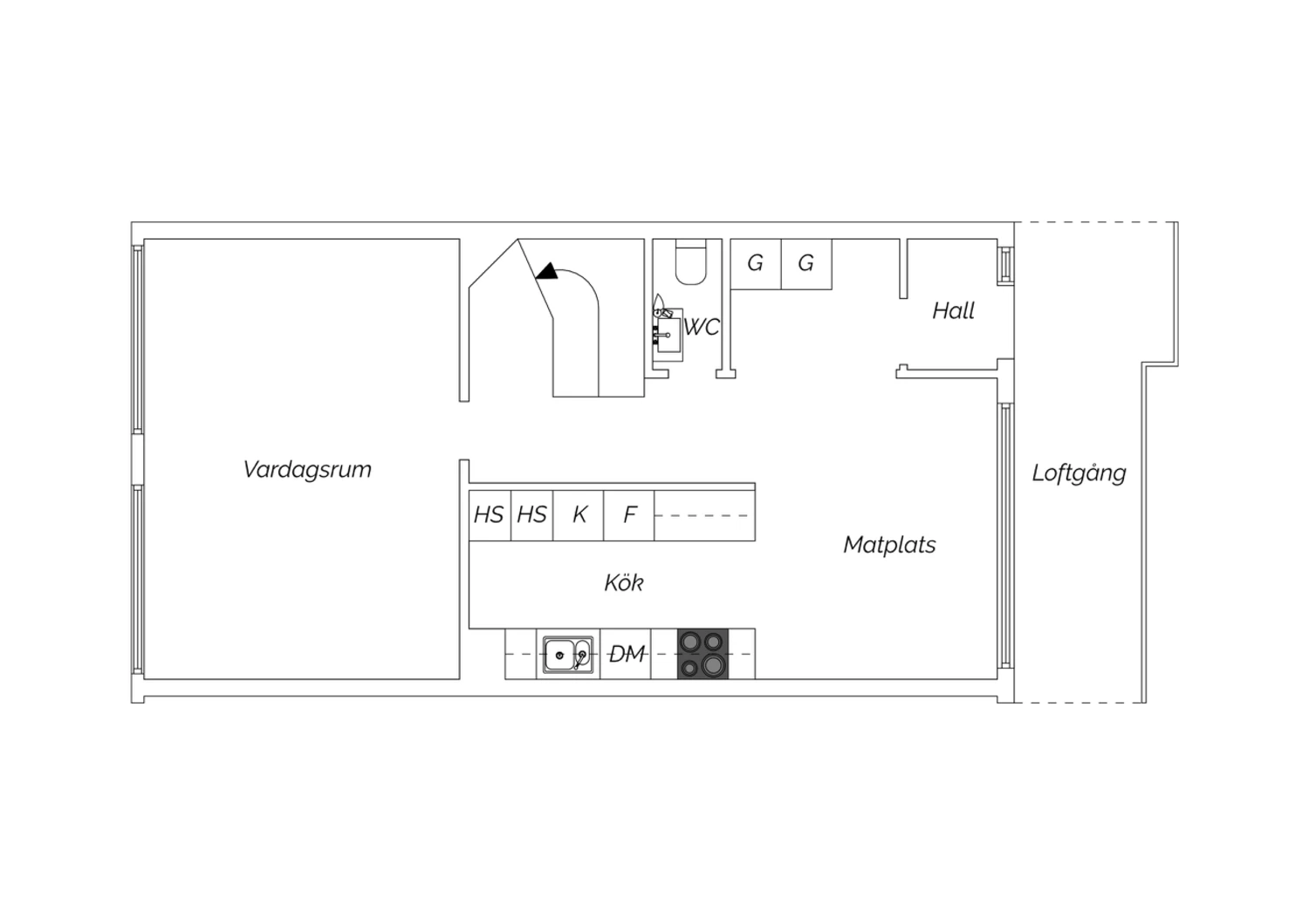 Planlösning bottenvåning