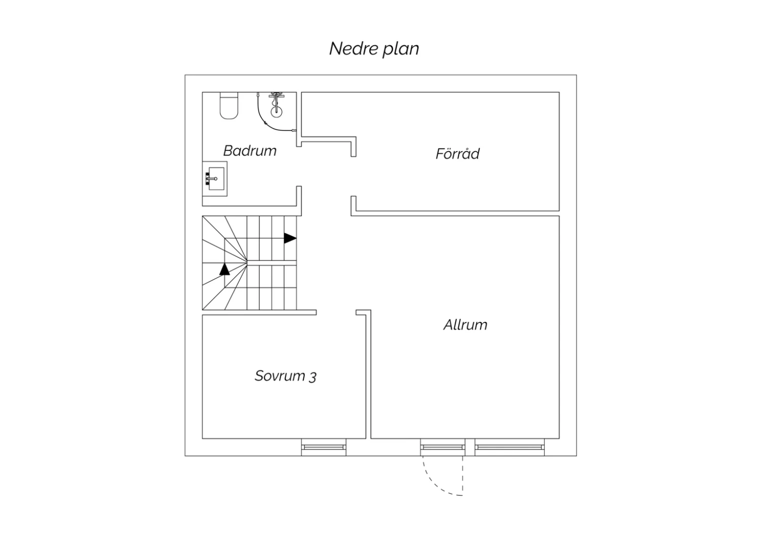 Planritning nedre plan