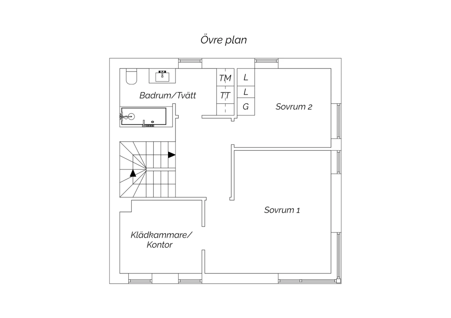 Planritning övre plan
