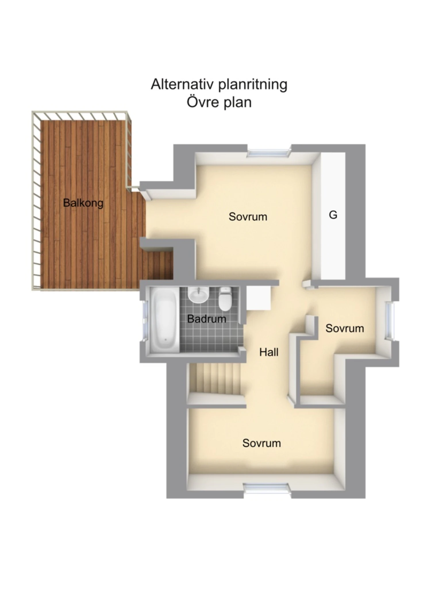 Alternativ planritning Övre plan