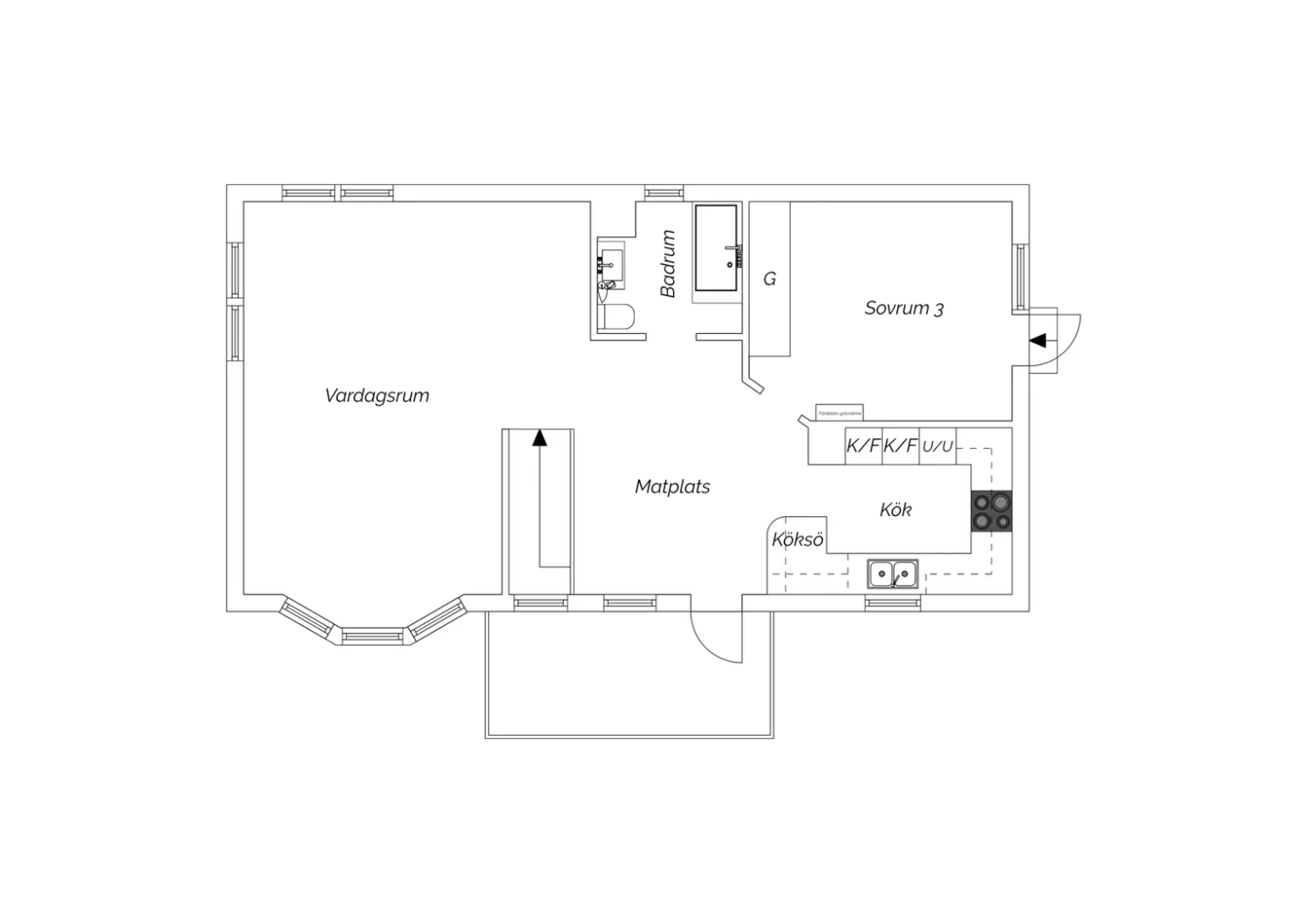 Planritning övre plan