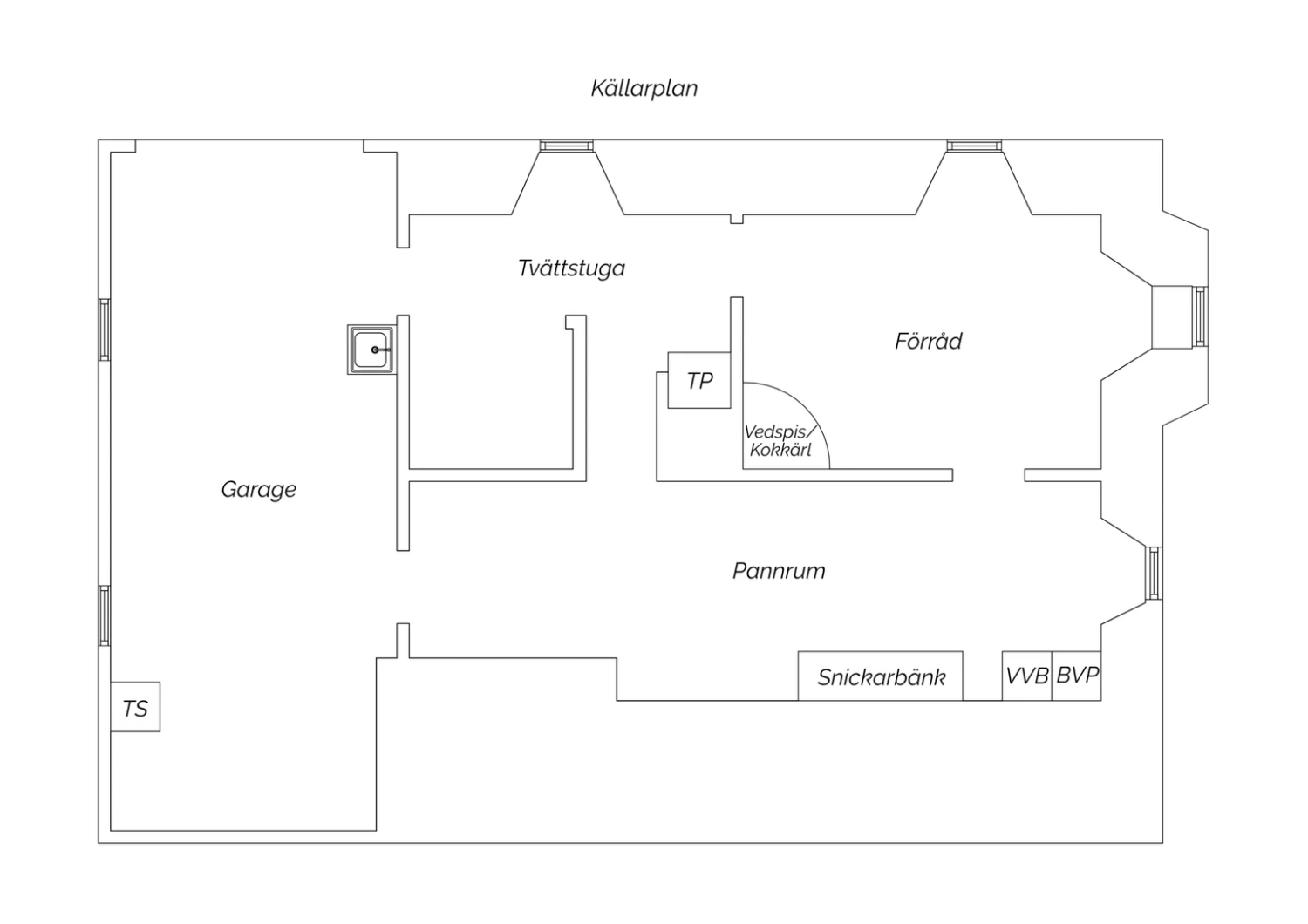 Planritning källarplan