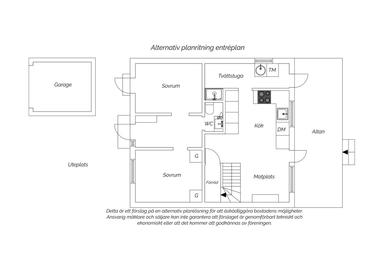 Alternativ planritning Entréplan