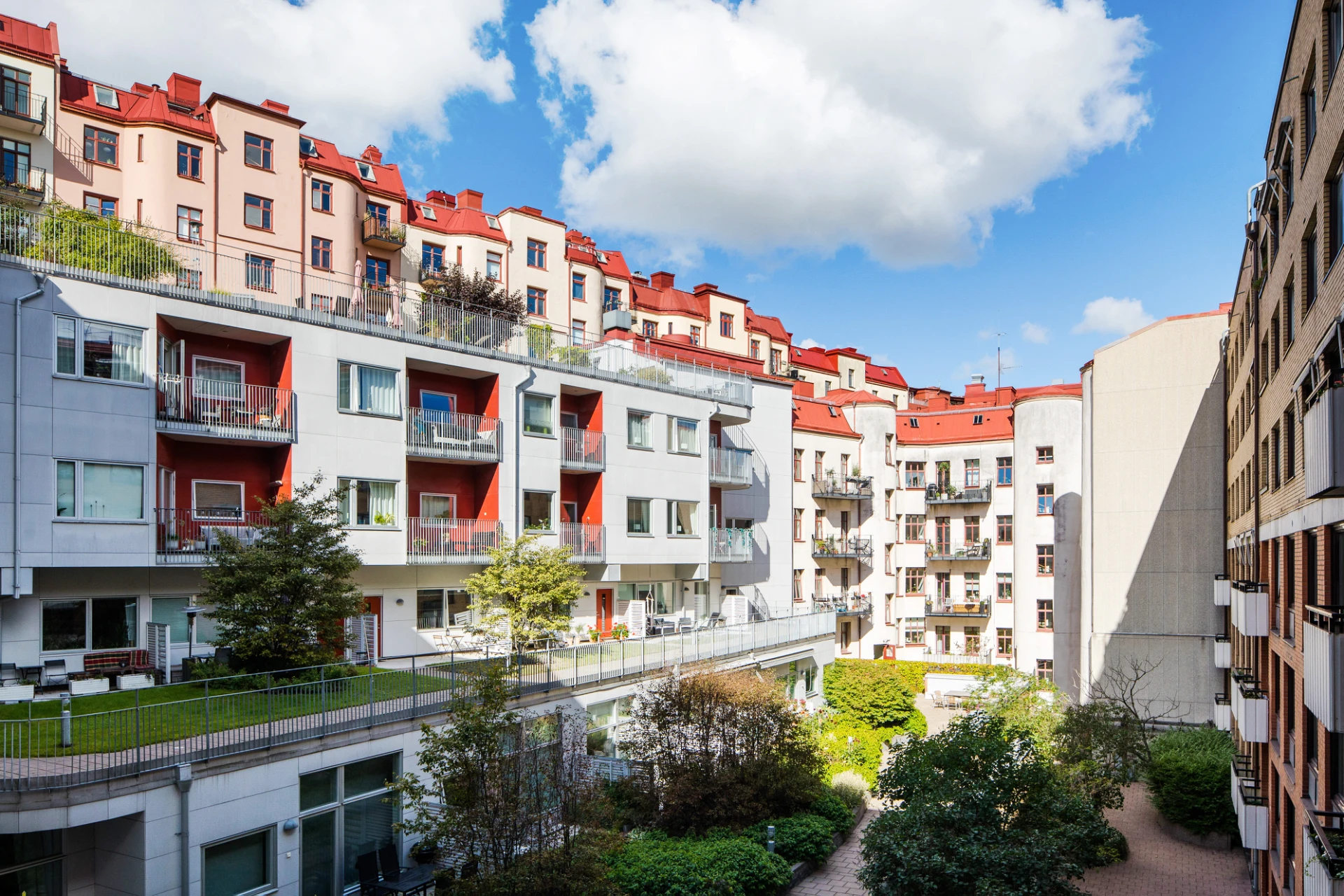 Föreningens grönskande innegård