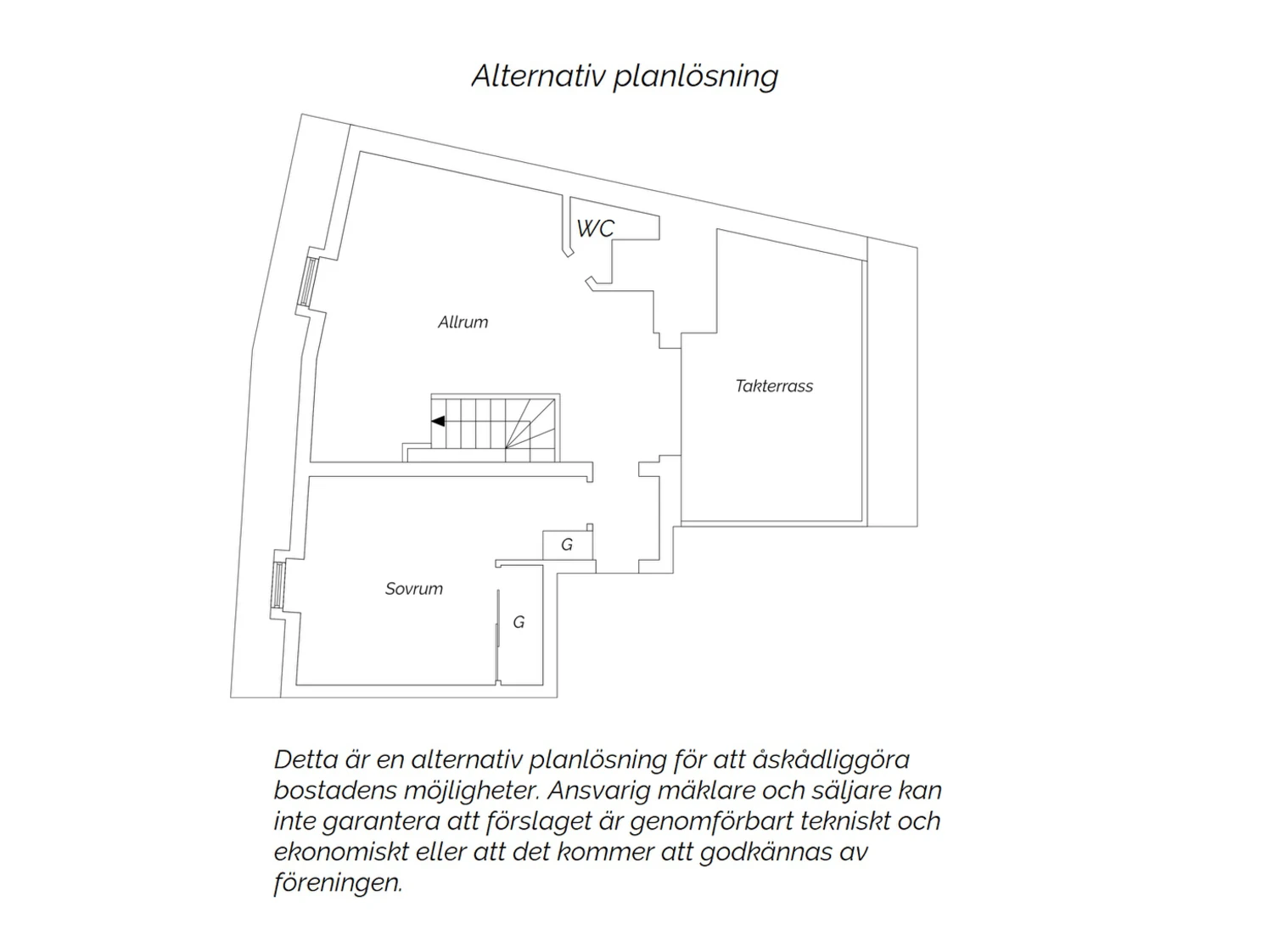 Alternativ planritning med WC