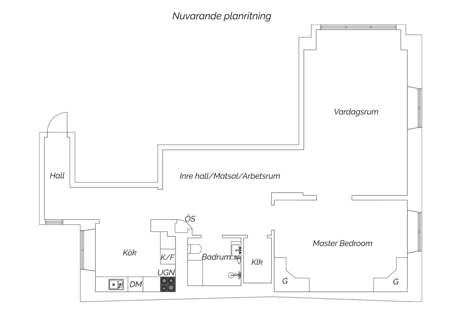 Nuvarande planritning