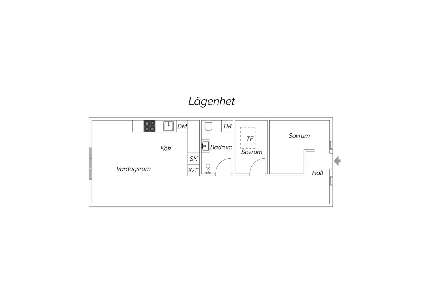 Planritning separat lägenhet