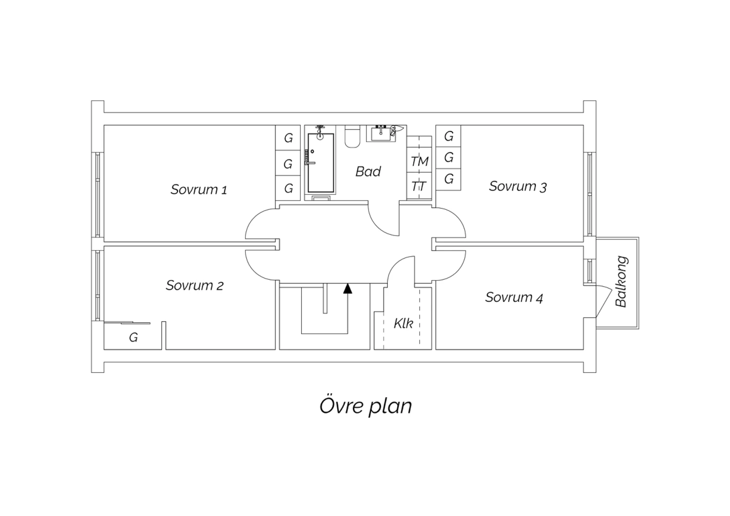 Planritning övre plan