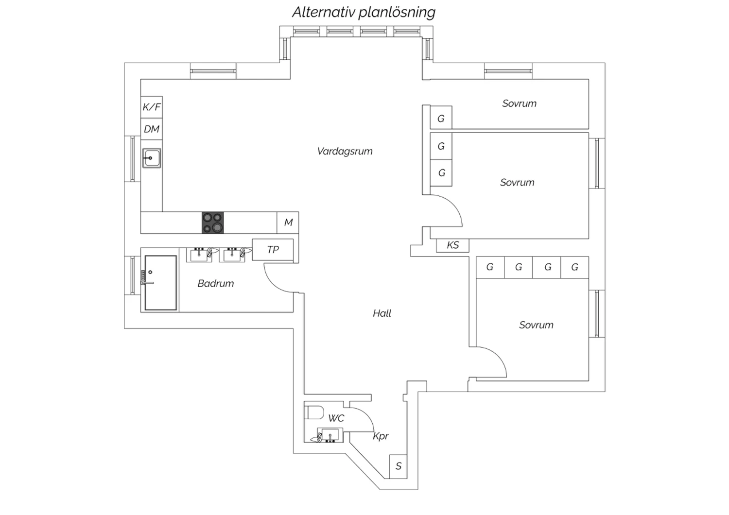 Alternativ planritning