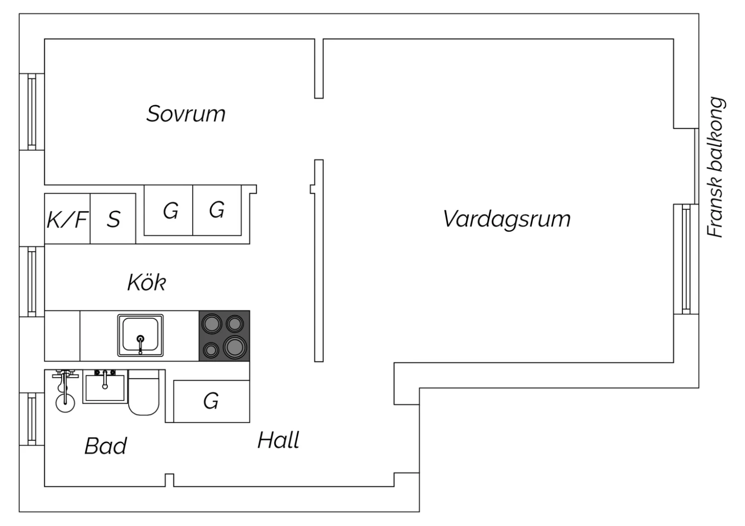 Planritning Knypplerskevägen 29
