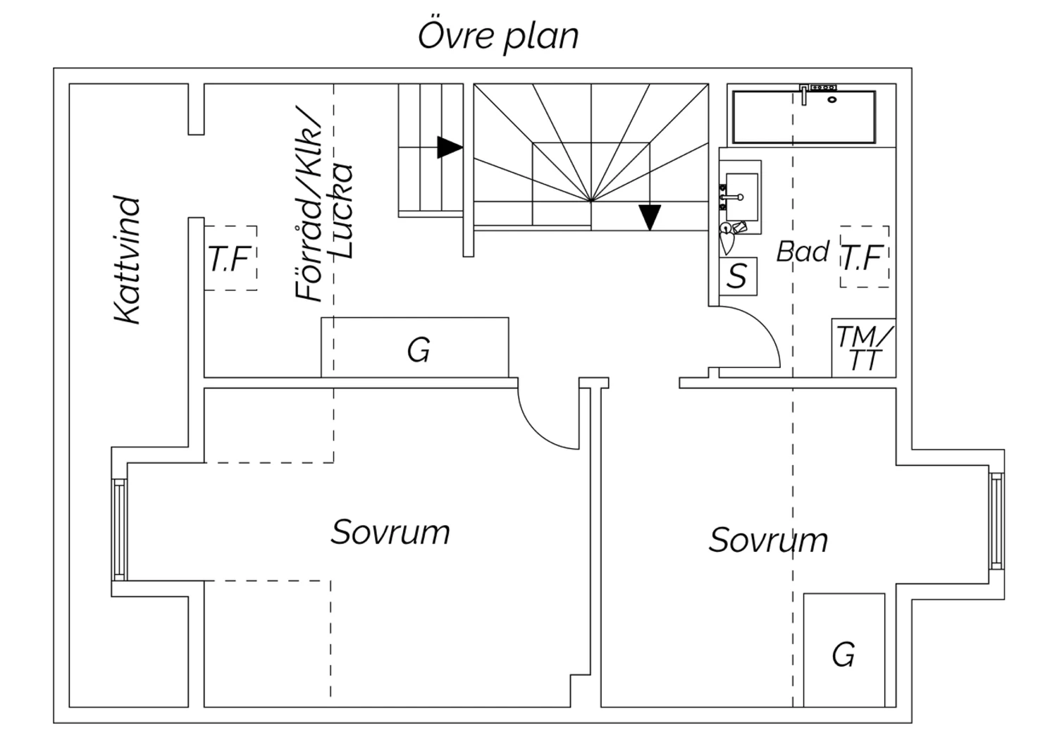 Planritning övre plan
