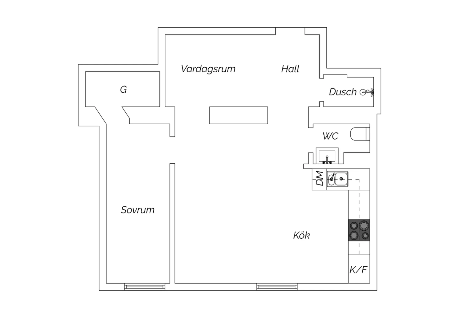 Folkskolegatan 22 A - planritning