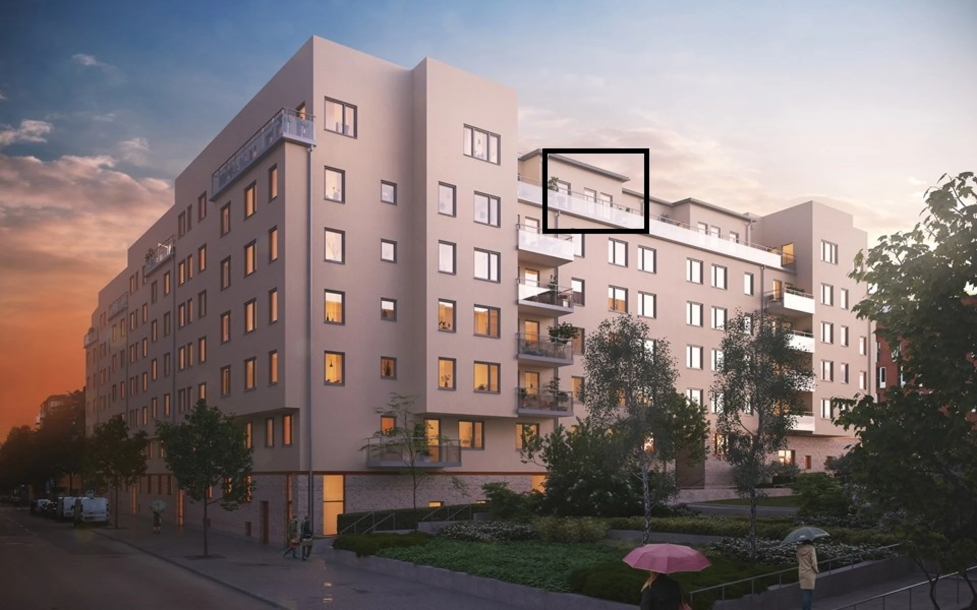 Terrass 17 kvm mot park