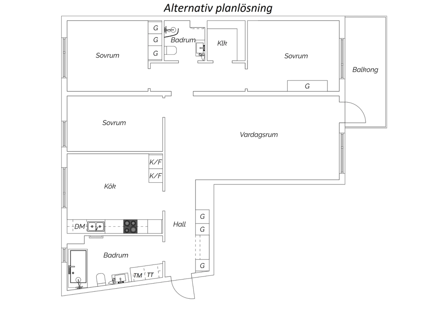 Planritning - Alternativ