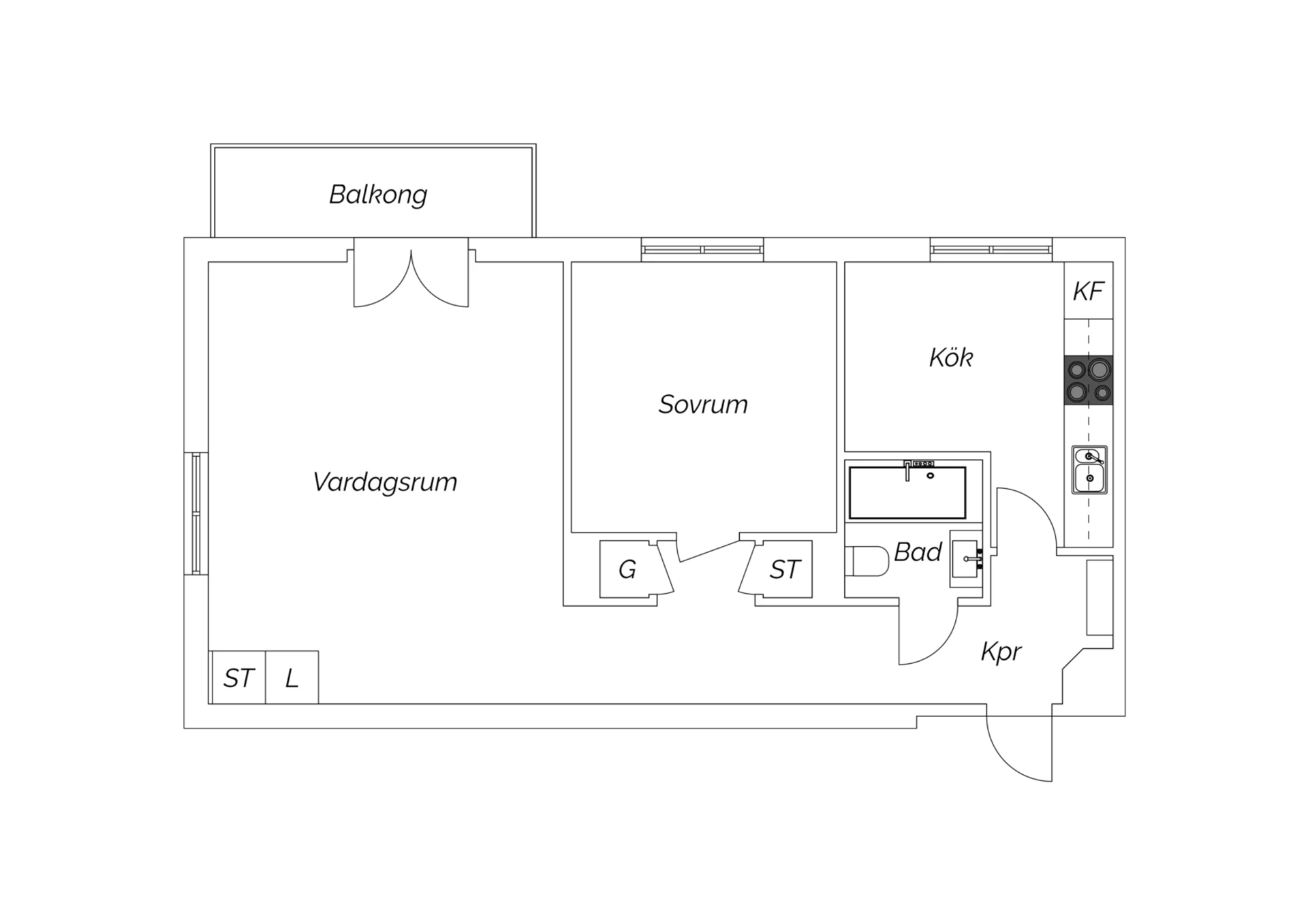 2 rok 51 kvm med balkong - Plan 2