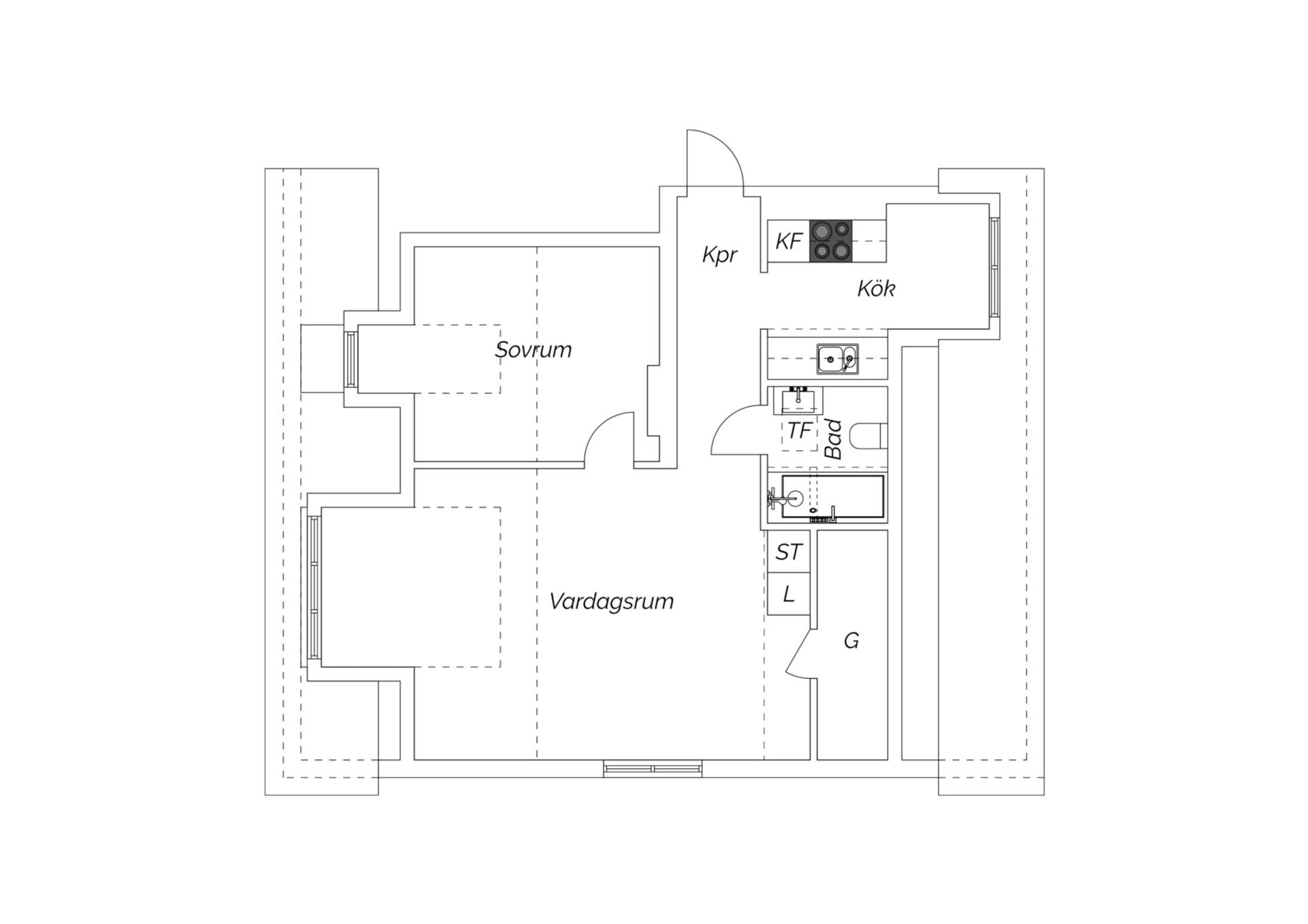 2 rok 53 kvm - Vindslägenhet