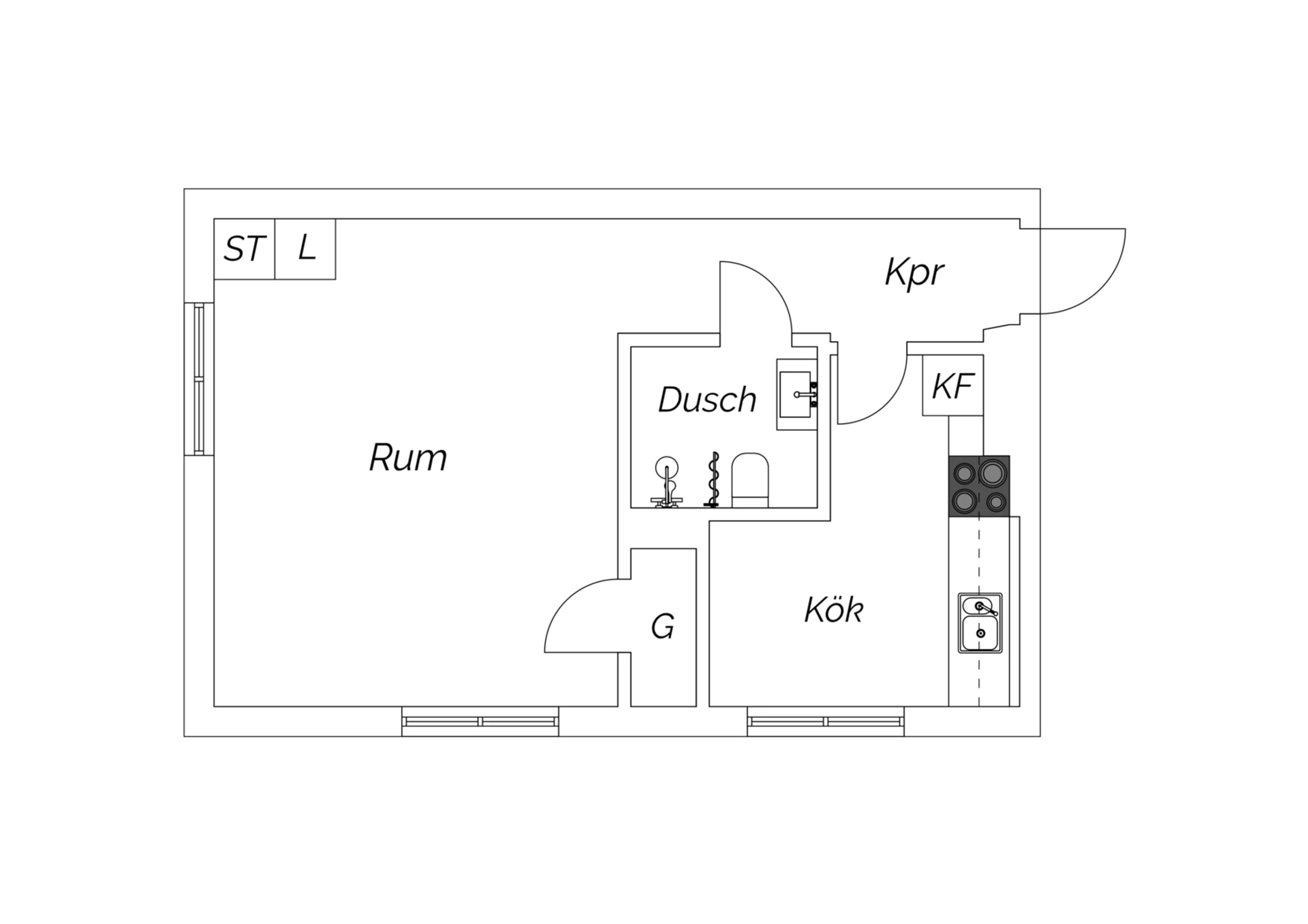 1 rok 34 kvm - Plan 1+2