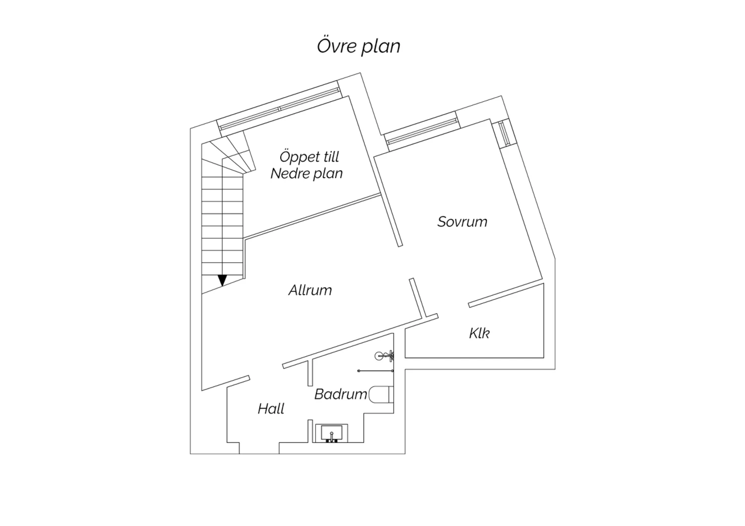 Planritning övre plan