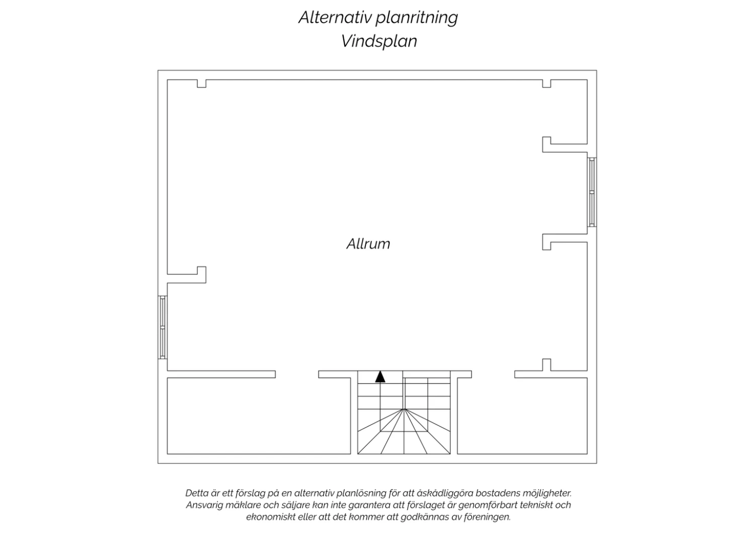 Alternativ planritning vindsplan