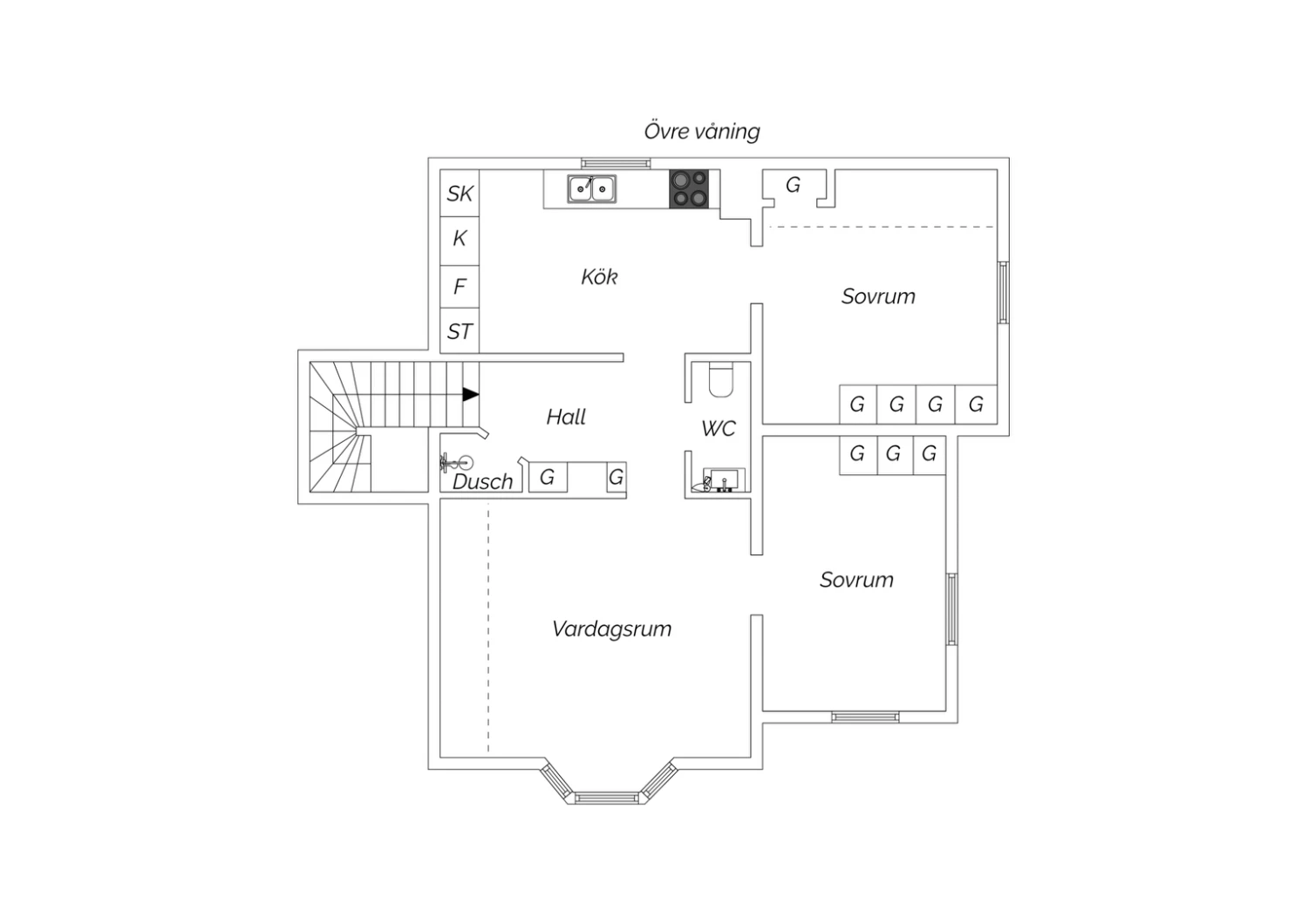 Planskiss övre plan