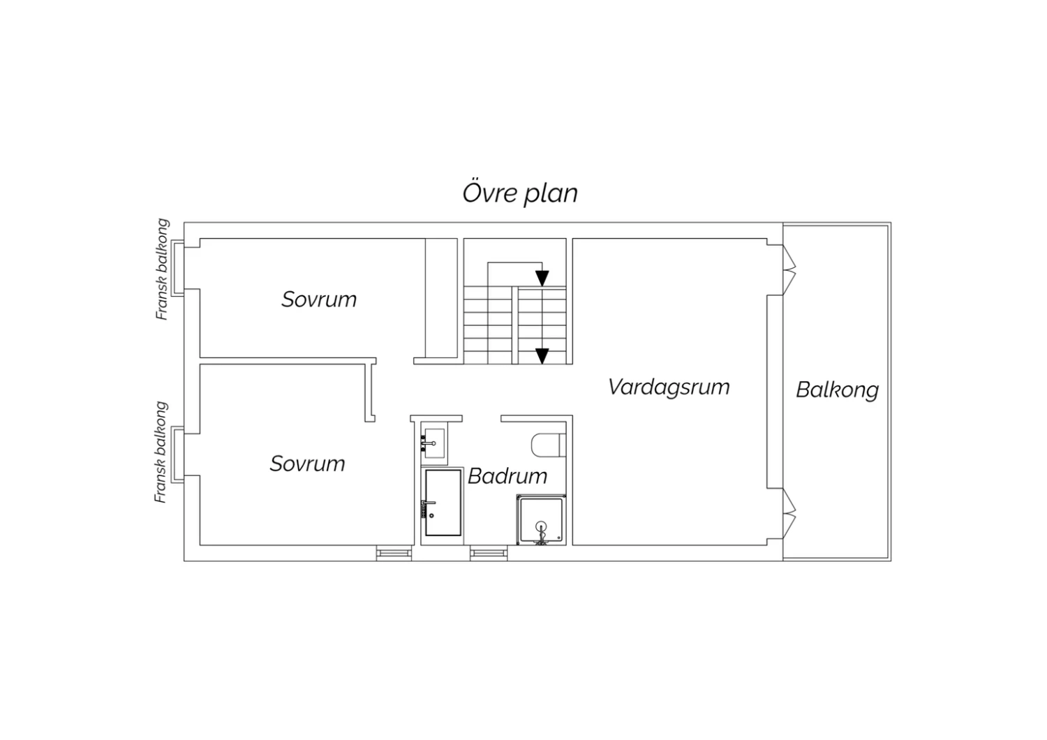 Planritning övre plan