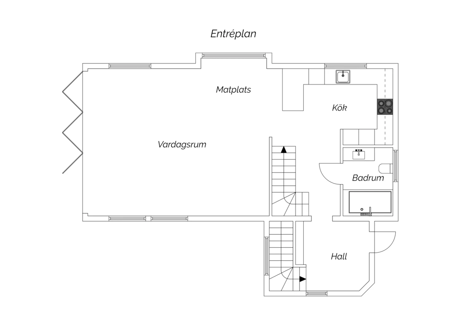 Förslag på planritning efter utbyggnad