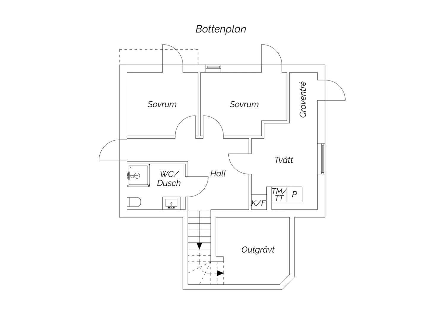 Planritning bottenplan