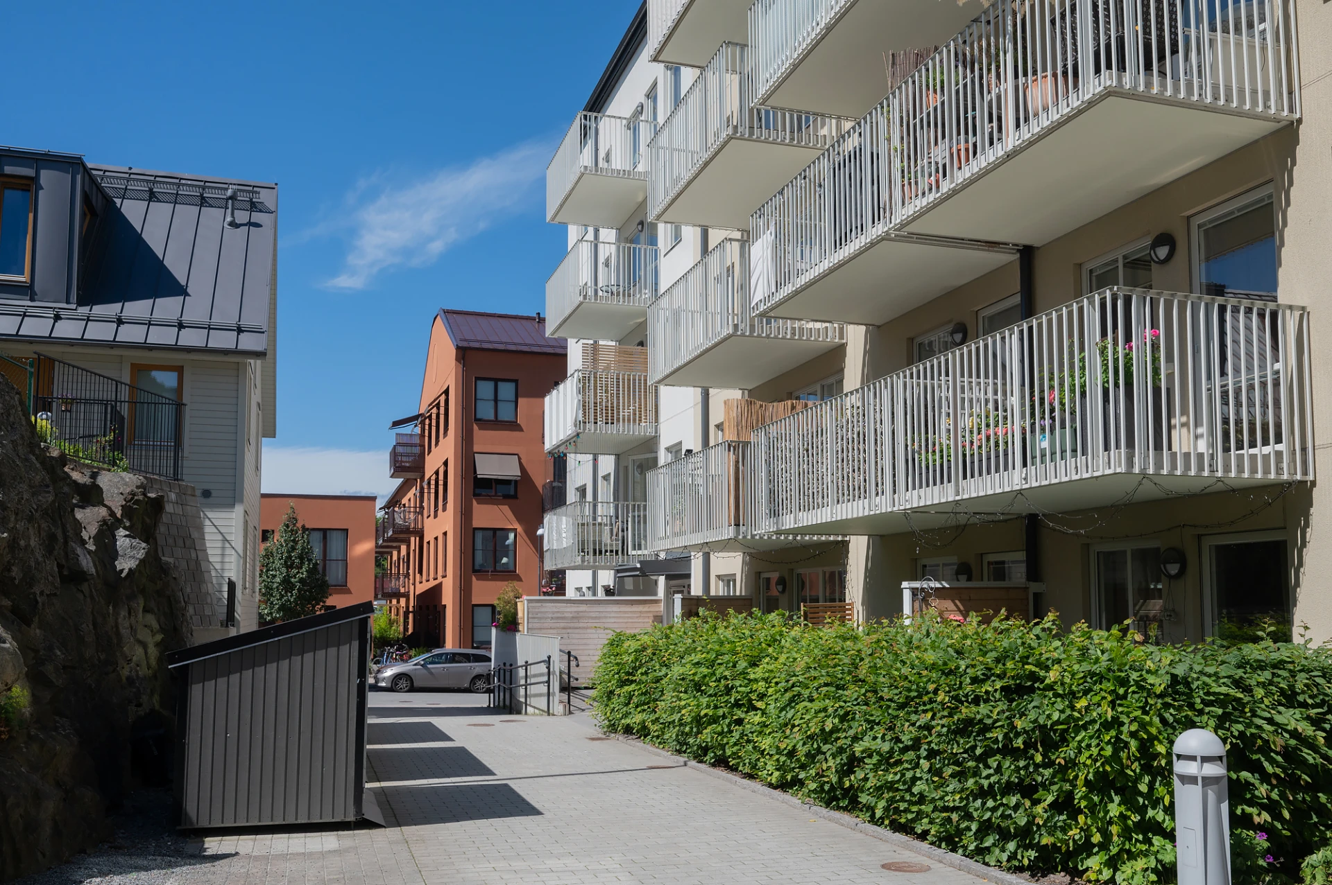 Balkong mot innergården