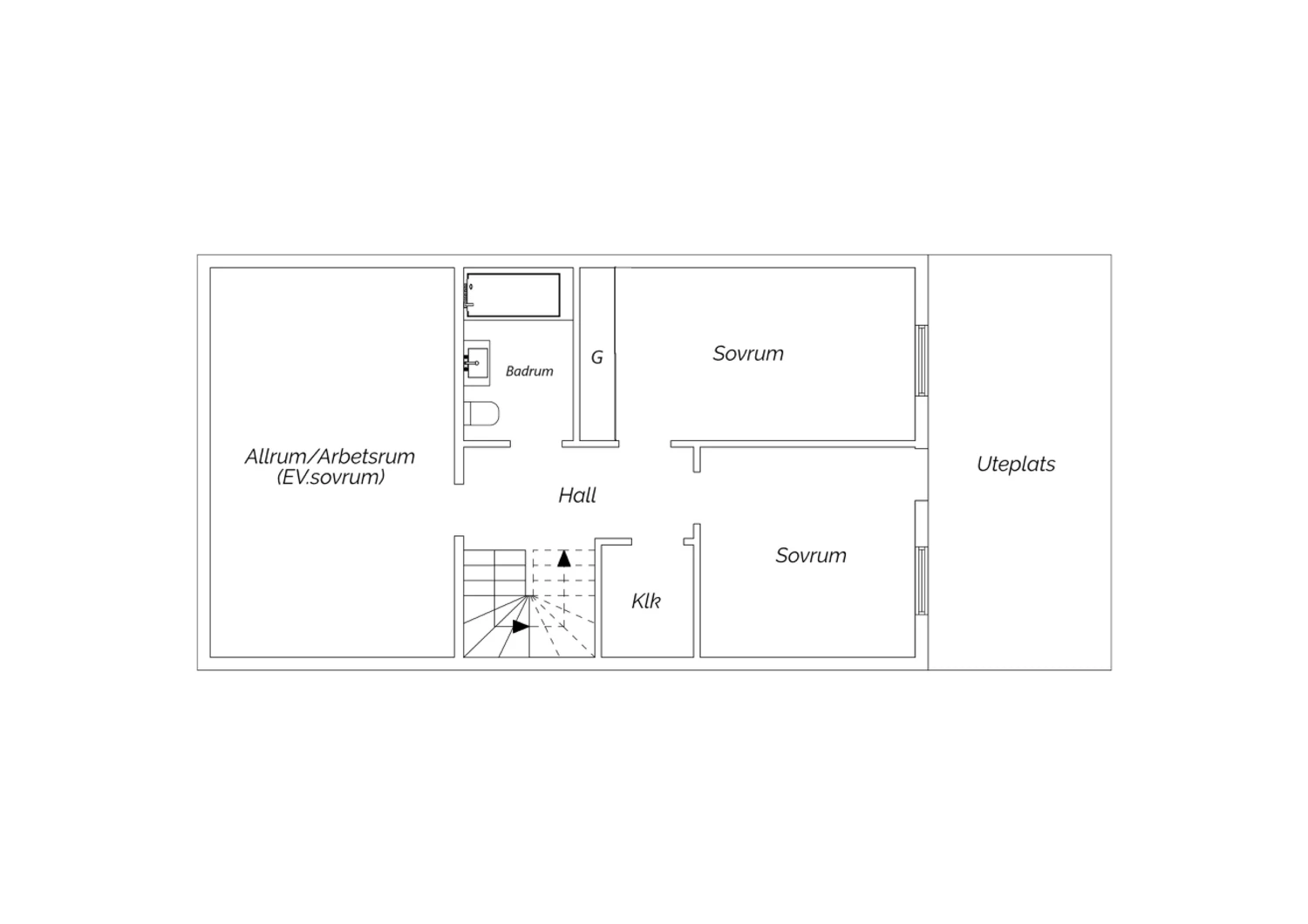 Nedre plan planritning