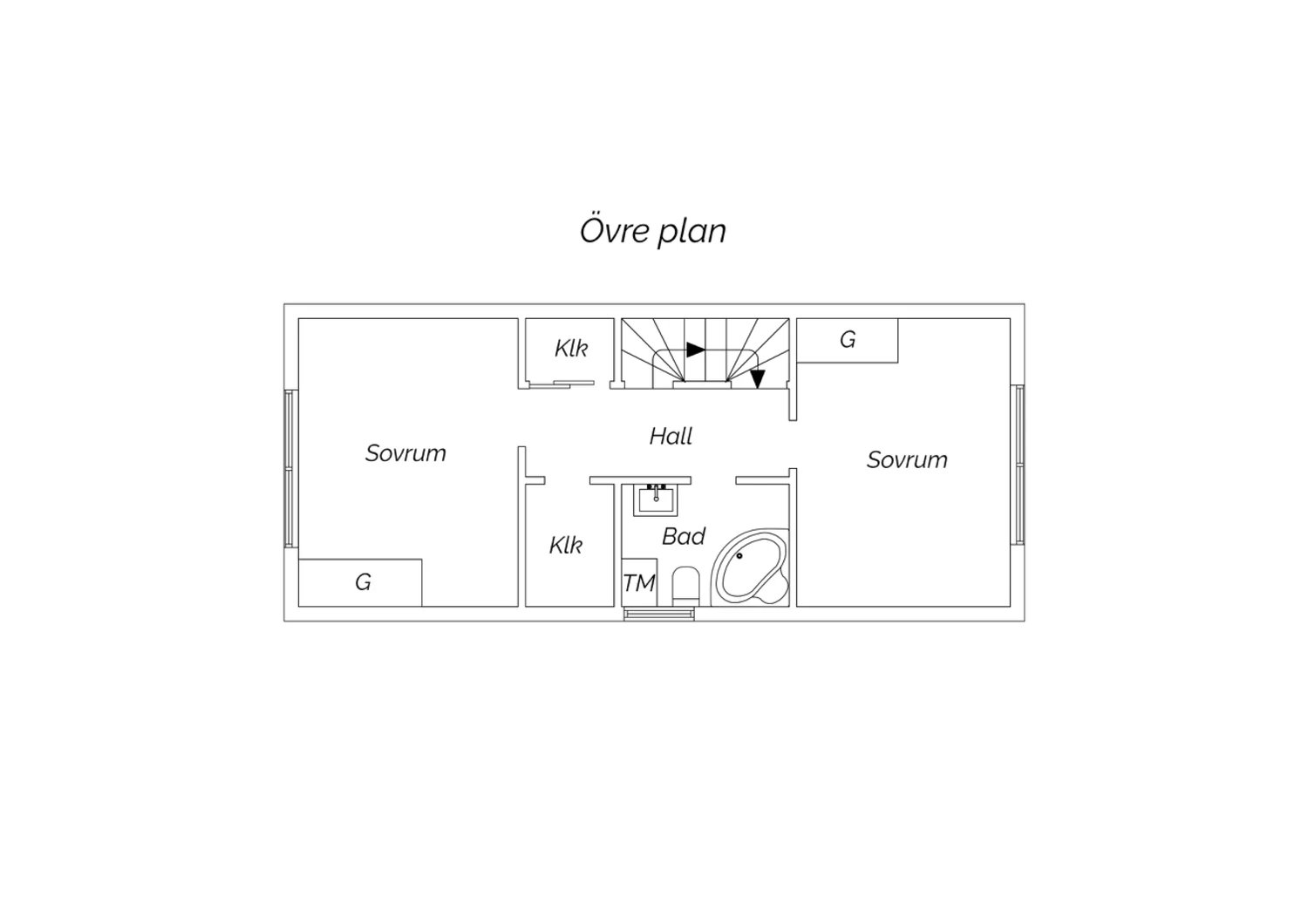 Övre plan planritning