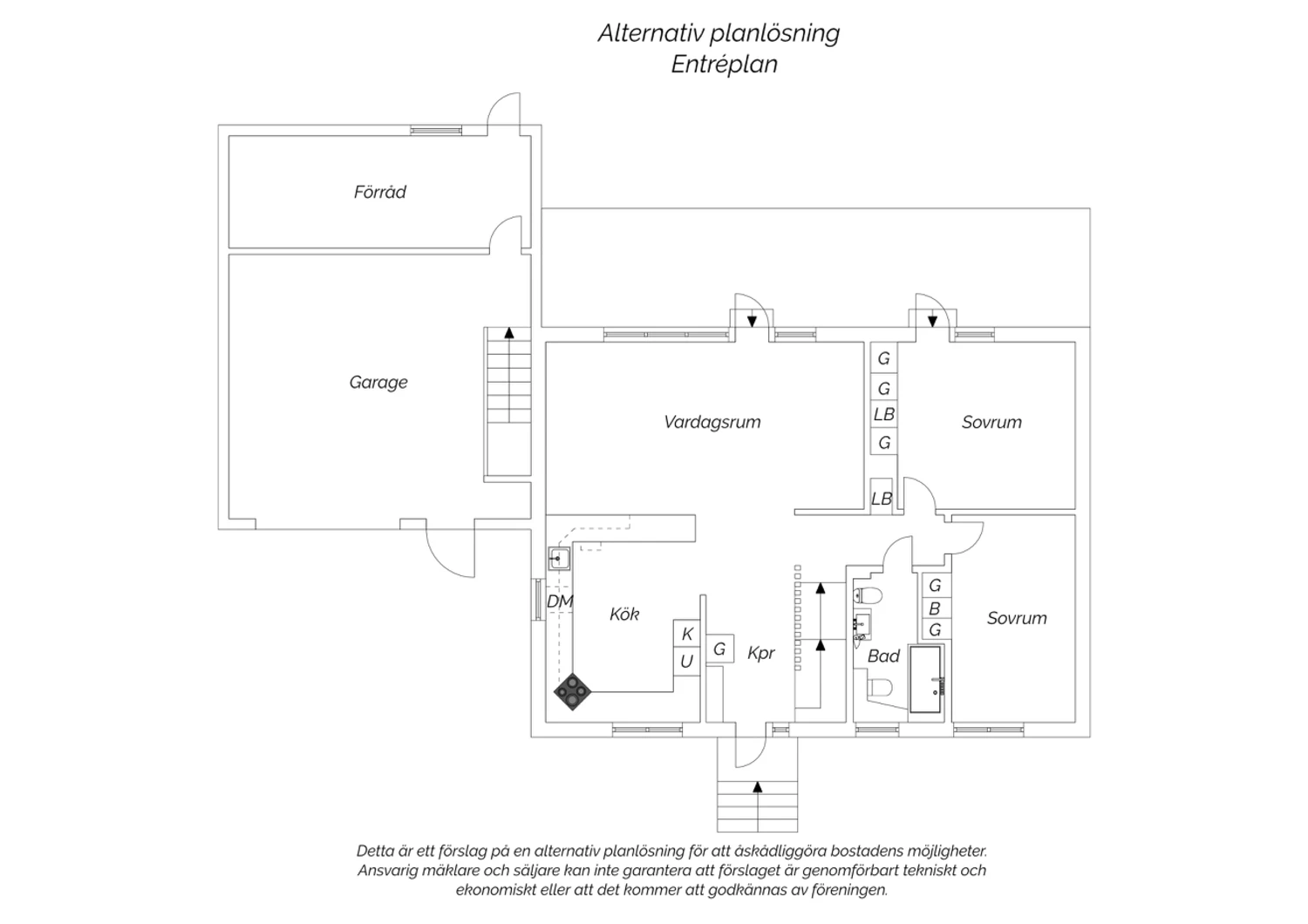 Alternativ planritning Entréplan