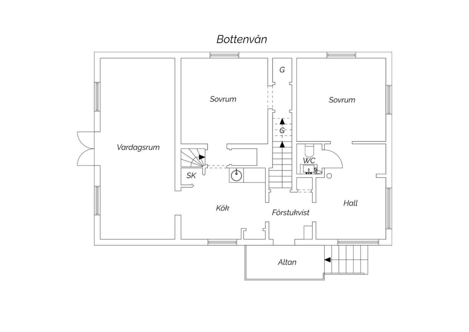 Planlösning bottenvåning